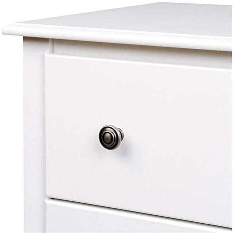 White 6 Drawer Tall Chest for Bedroom Modern Storage
