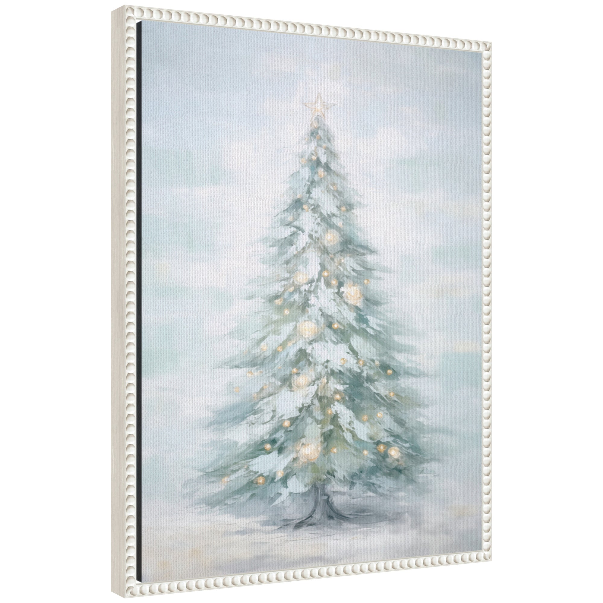 Sylvie Beaded Pastel Tree Framed Canvas by The Creative Bunch Studio