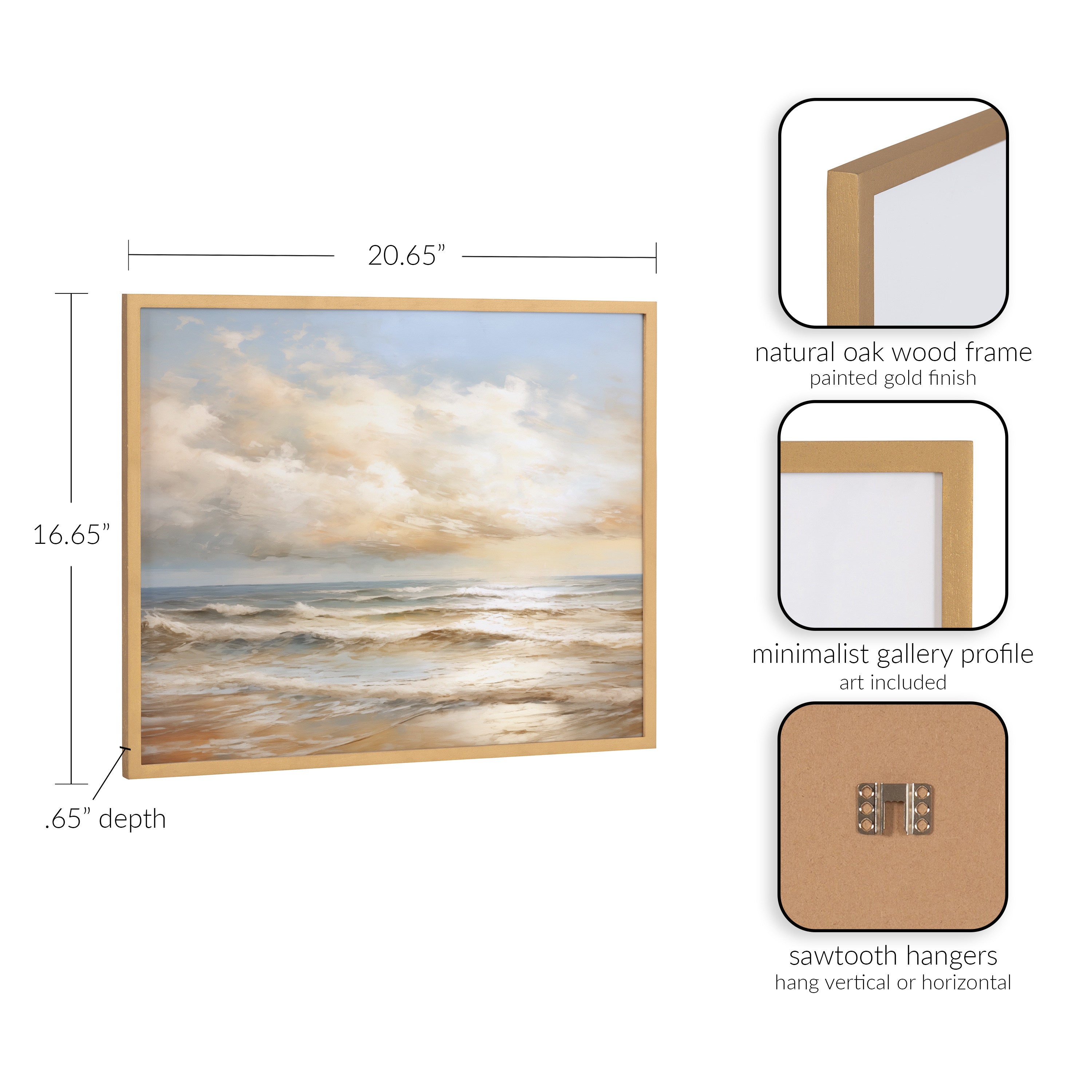 Gallery Beach Waves Sunset Cloud Landscape Print by The Creative Bunch Studio