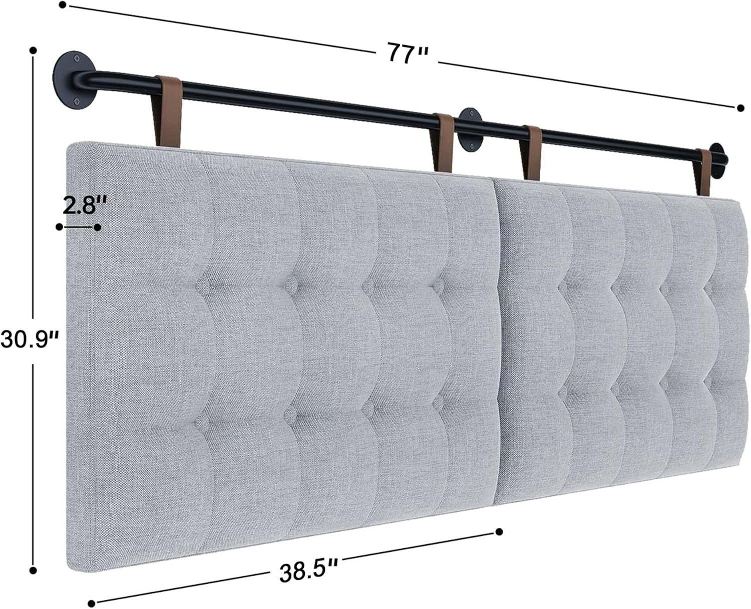 Adjustable Wall Mounted King Size Headboard with Tufting