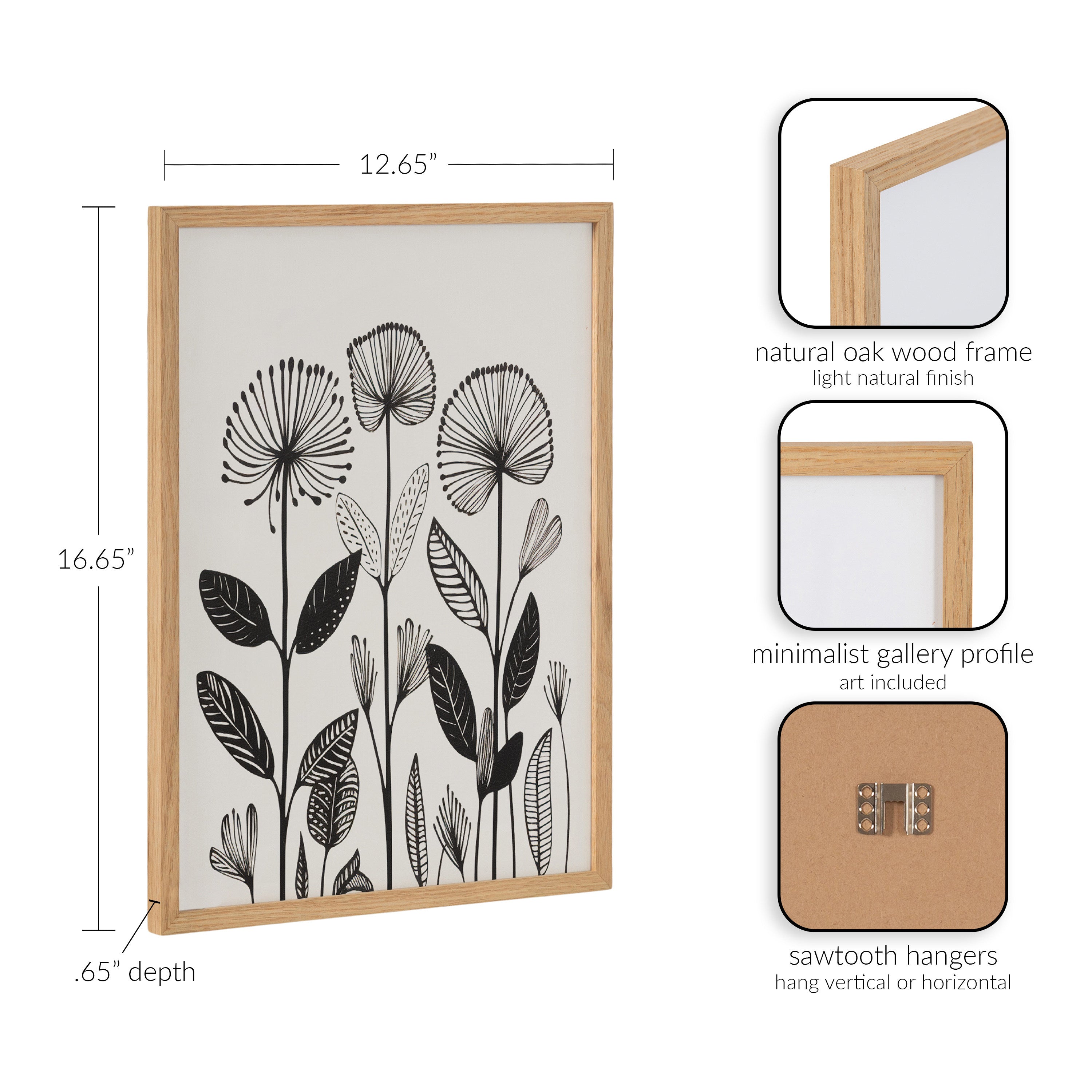 Gallery Simple Modern Linocut Botanicals Print by The Creative Bunch Studio