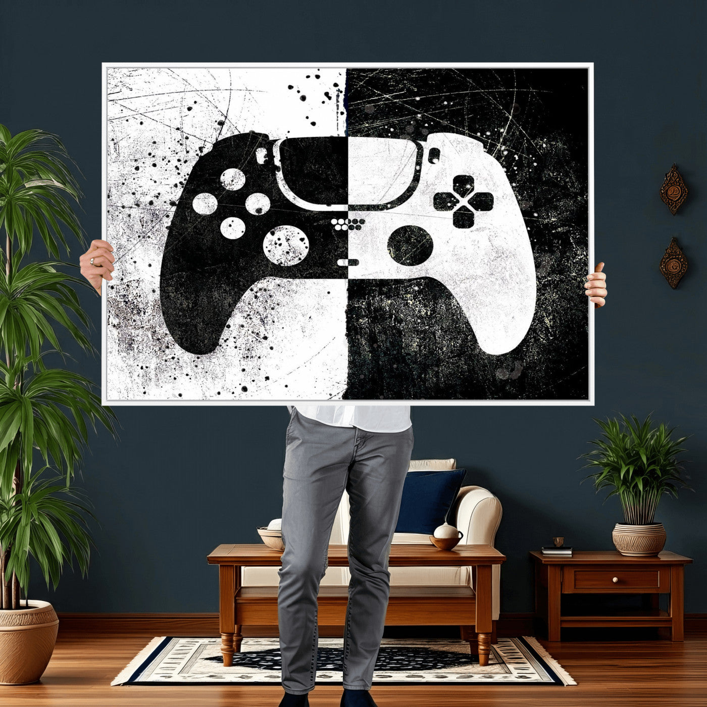 Abstract Gaming Controller Wall Art Canvas Print