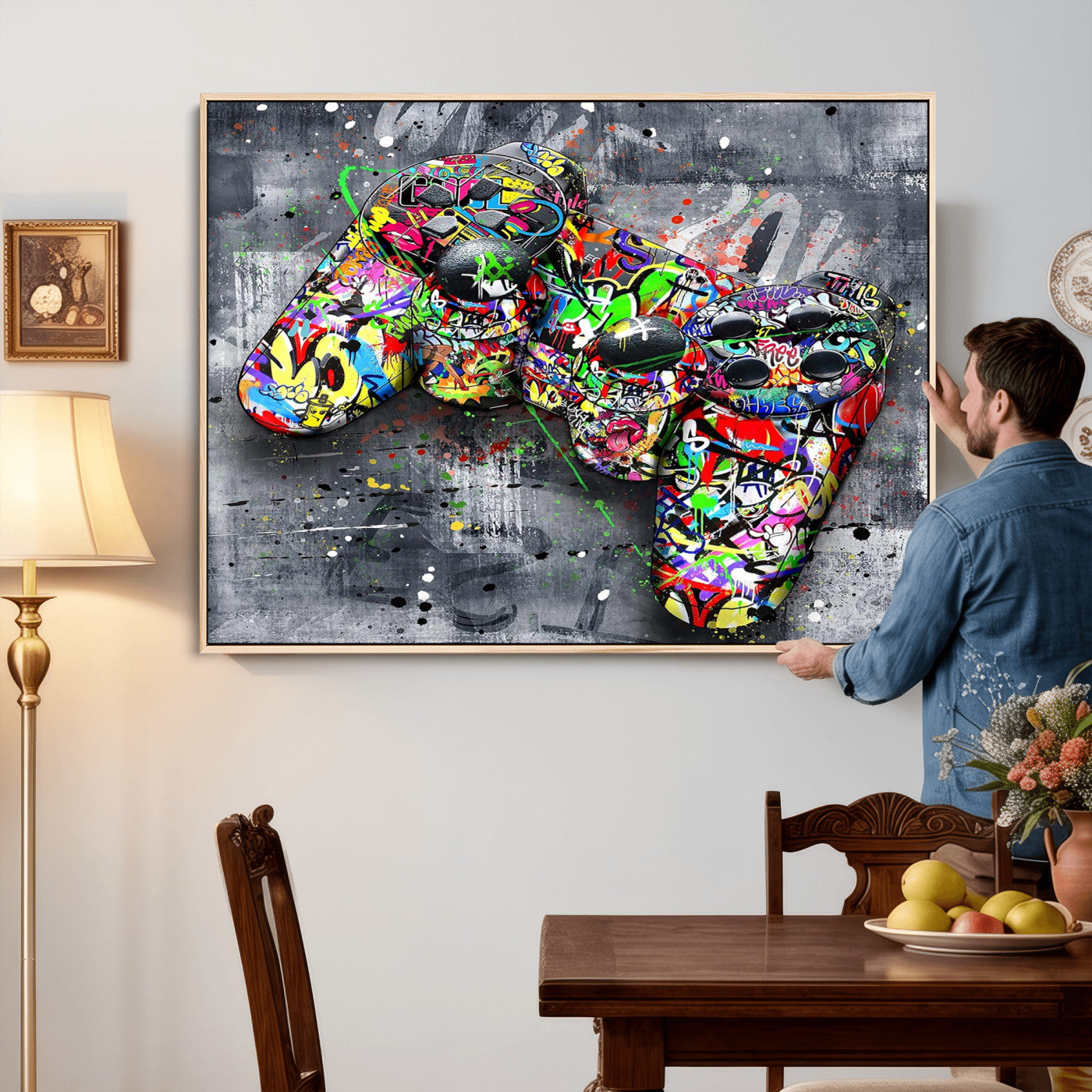 Graffiti Gaming Canvas Wall Art For Bedroom - Gaming Wall