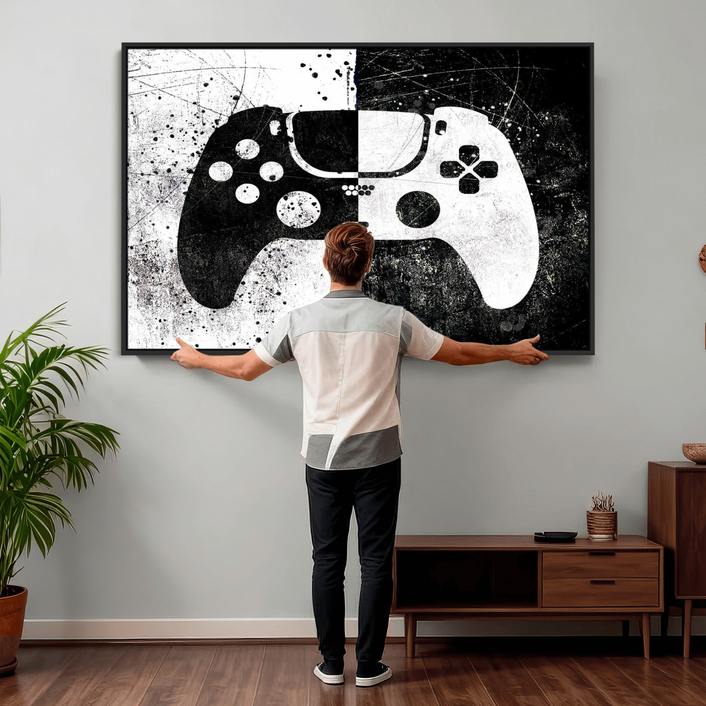 Abstract Gaming Controller Wall Art Canvas Print