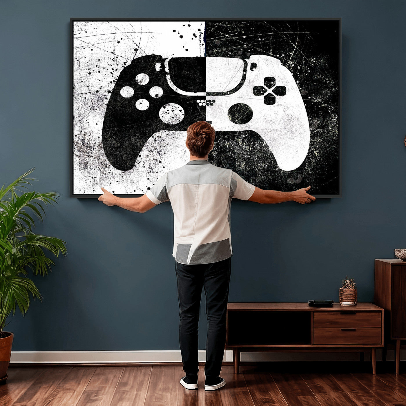 Abstract Gaming Controller Wall Art Canvas Print