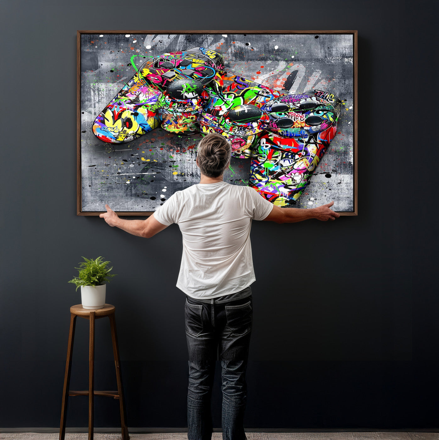 Graffiti Gaming Canvas Wall Art For Bedroom - Gaming Wall