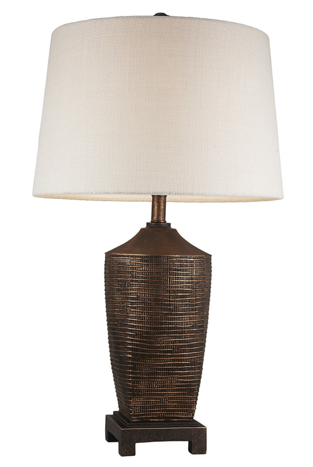 Fantastic Rustic Ribbed Bronze Table Lamp-1