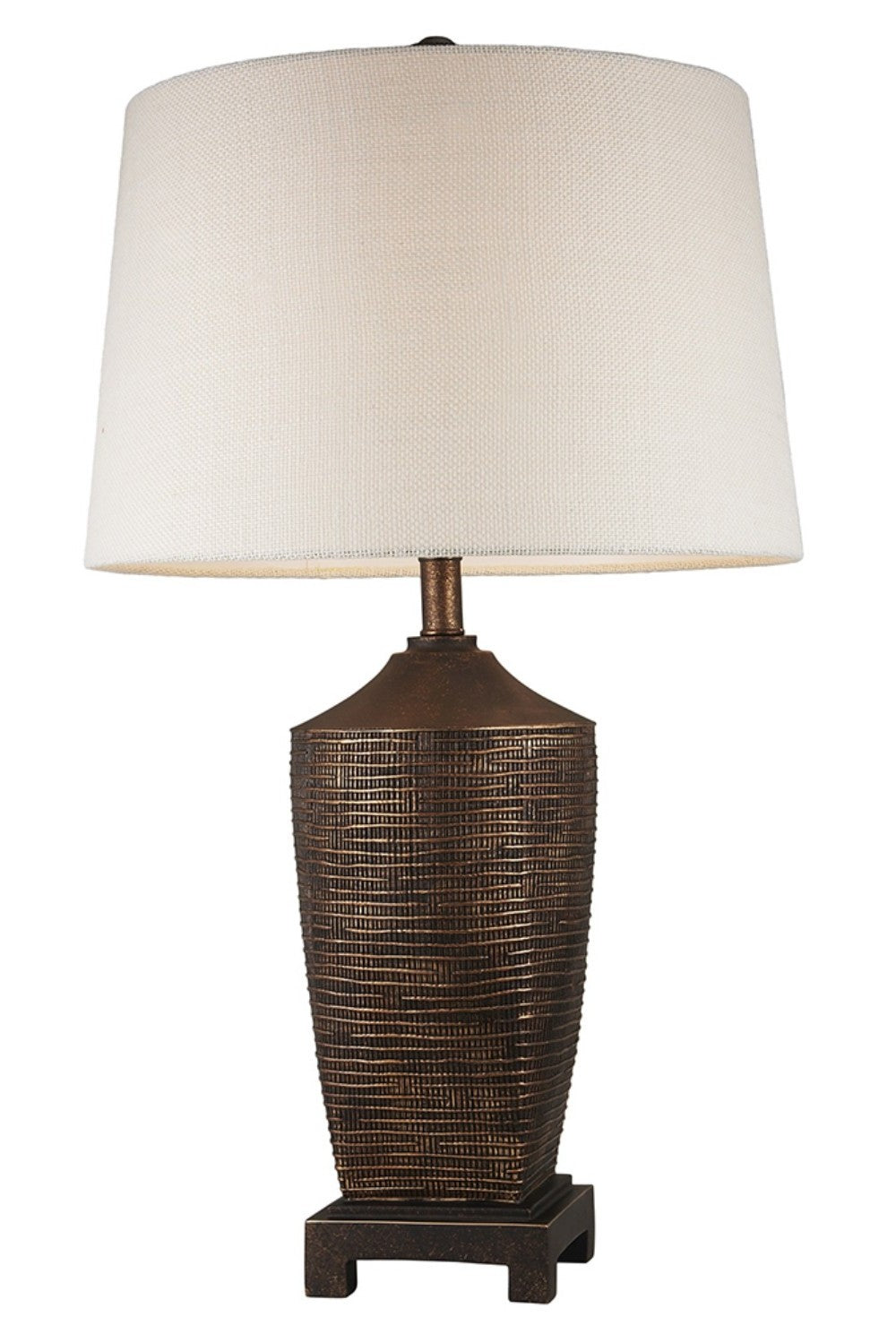 Fantastic Rustic Ribbed Bronze Table Lamp-0