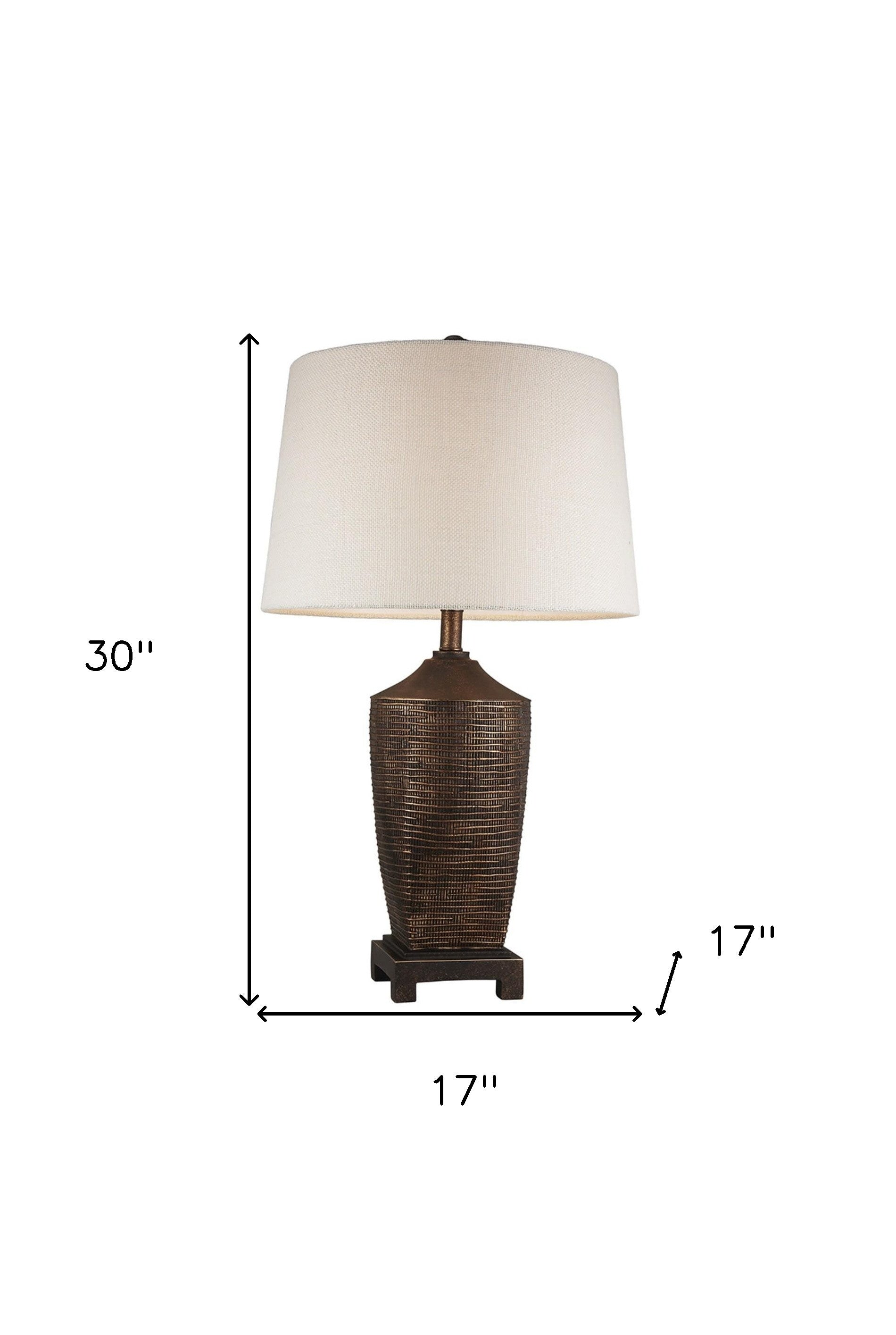 Fantastic Rustic Ribbed Bronze Table Lamp-4