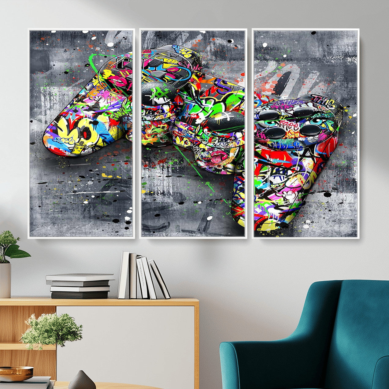 Graffiti Gaming Canvas Wall Art For Bedroom - Gaming Wall