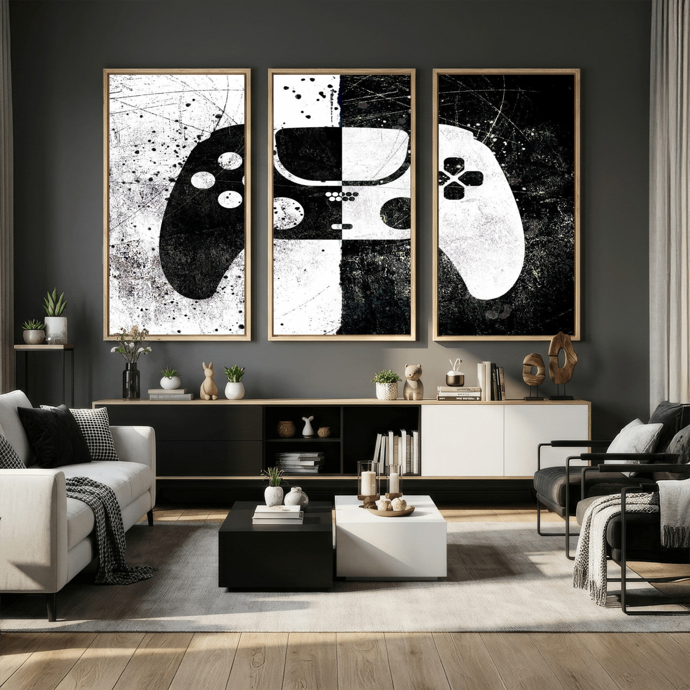 Abstract Gaming Controller Wall Art Canvas Print