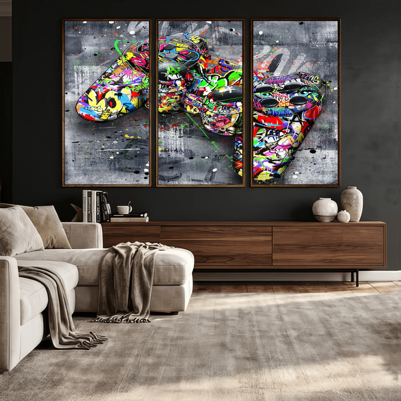 Graffiti Gaming Canvas Wall Art For Bedroom - Gaming Wall