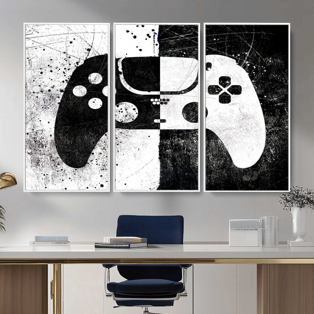 Abstract Gaming Controller Wall Art Canvas Print