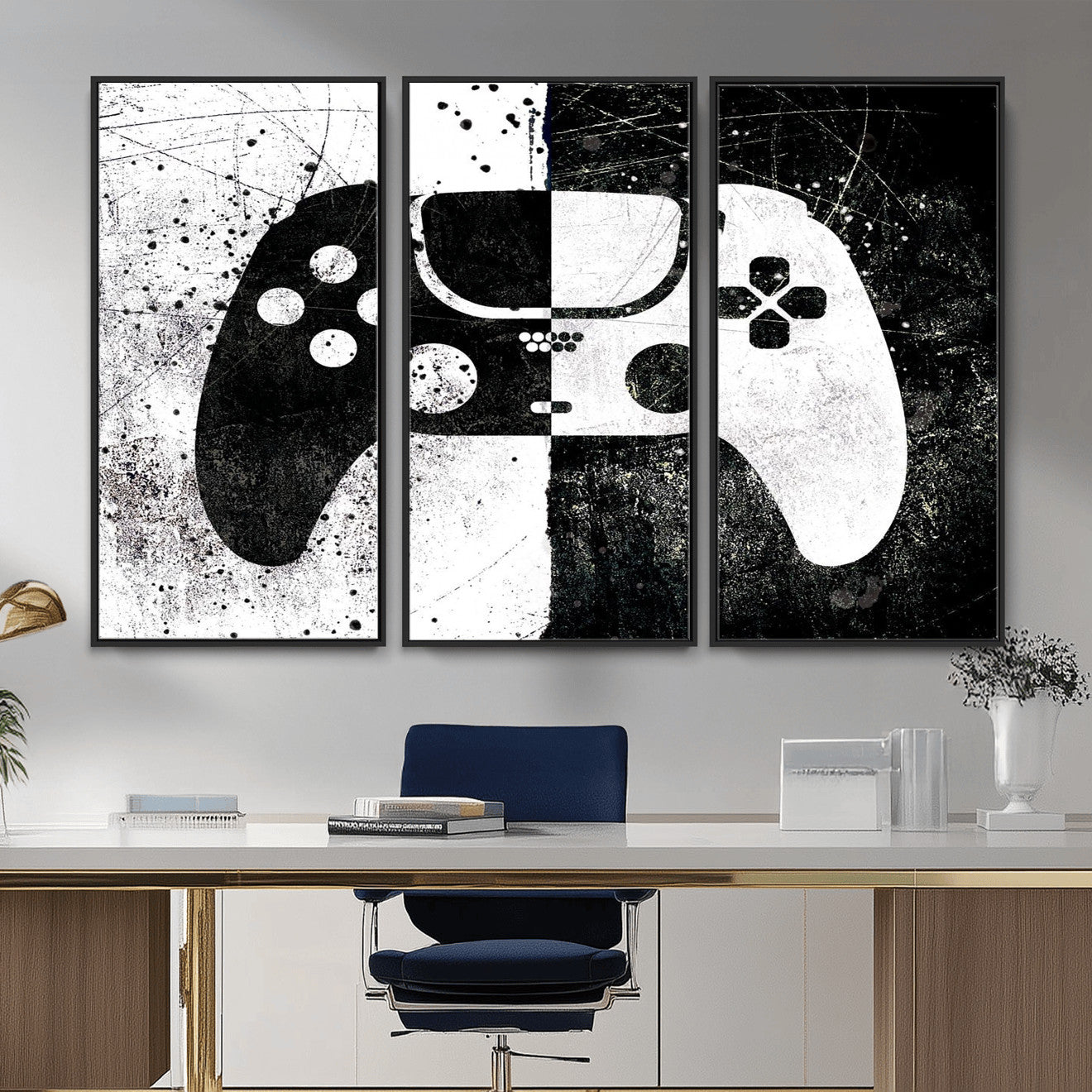 Abstract Gaming Controller Wall Art Canvas Print
