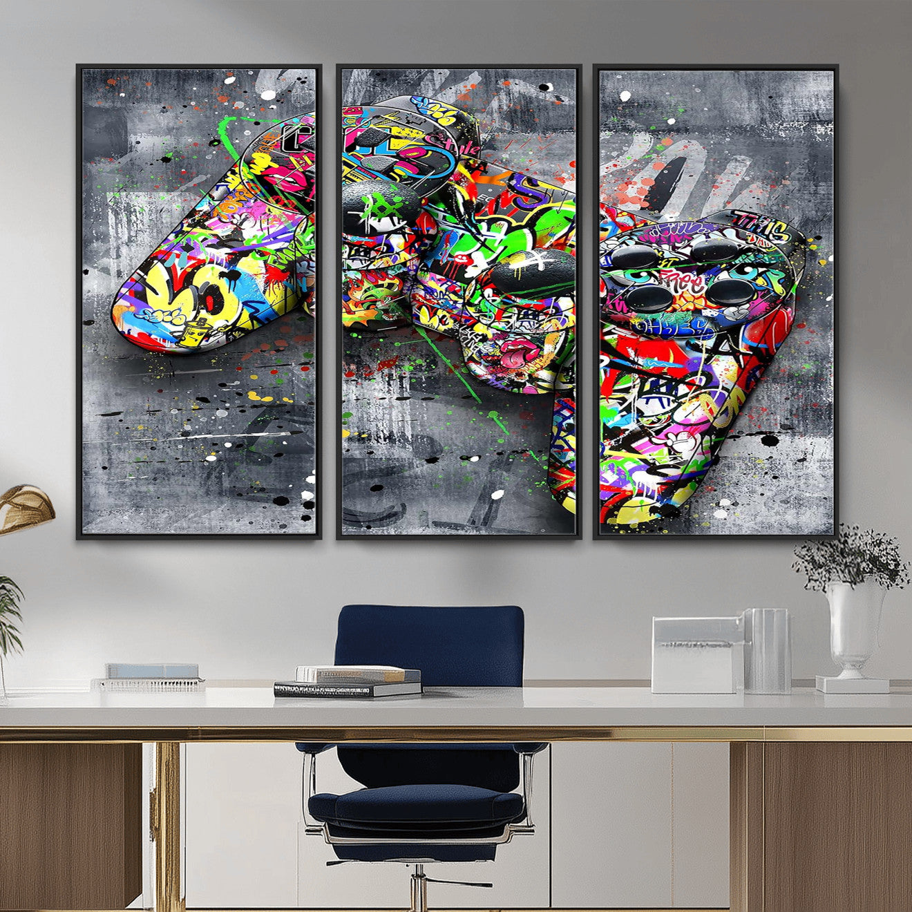 Graffiti Gaming Canvas Wall Art For Bedroom - Gaming Wall