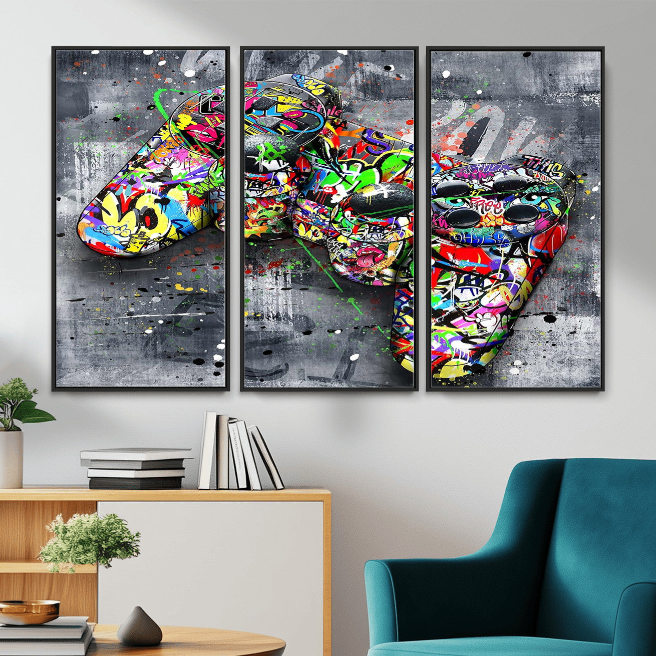 Graffiti Gaming Canvas Wall Art For Bedroom - Gaming Wall