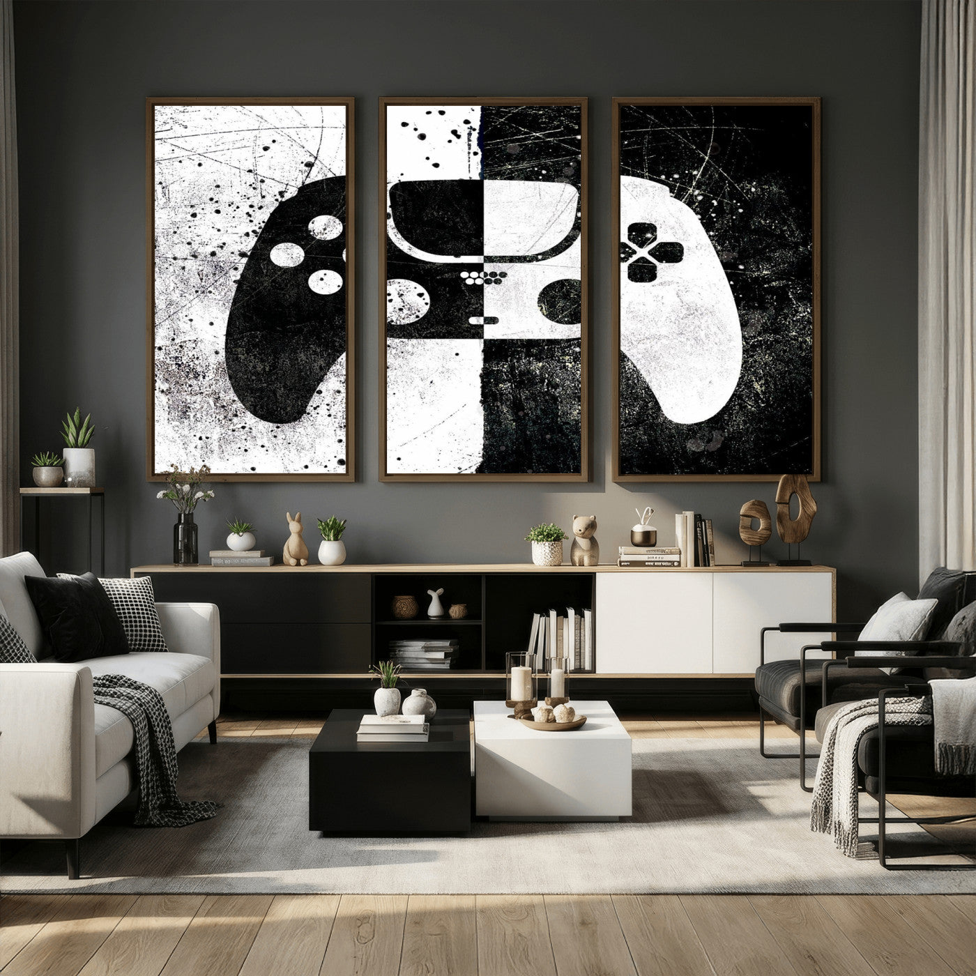 Abstract Gaming Controller Wall Art Canvas Print