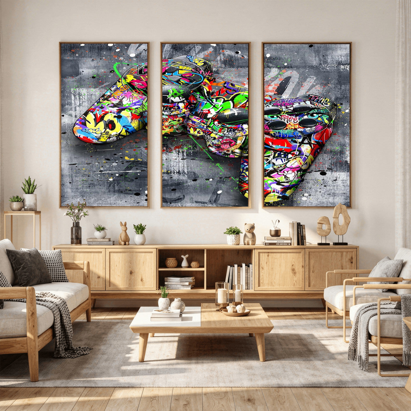 Graffiti Gaming Canvas Wall Art For Bedroom - Gaming Wall