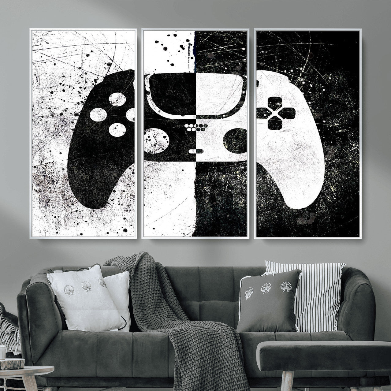 Abstract Gaming Controller Wall Art Canvas Print