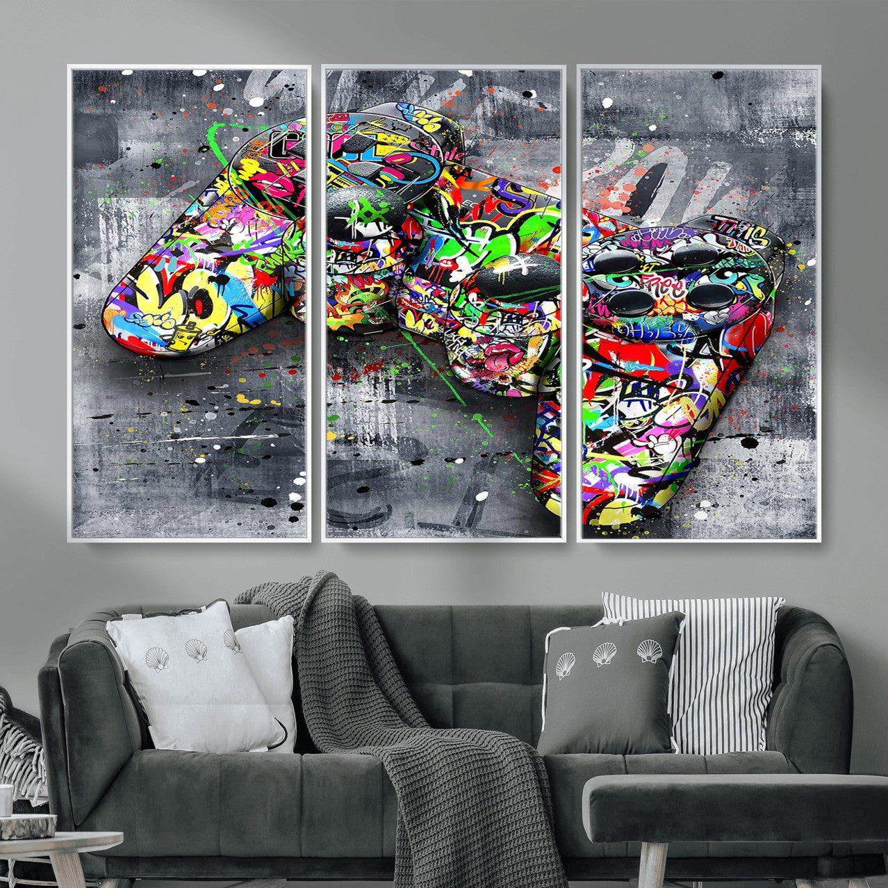 Graffiti Gaming Canvas Wall Art For Bedroom - Gaming Wall