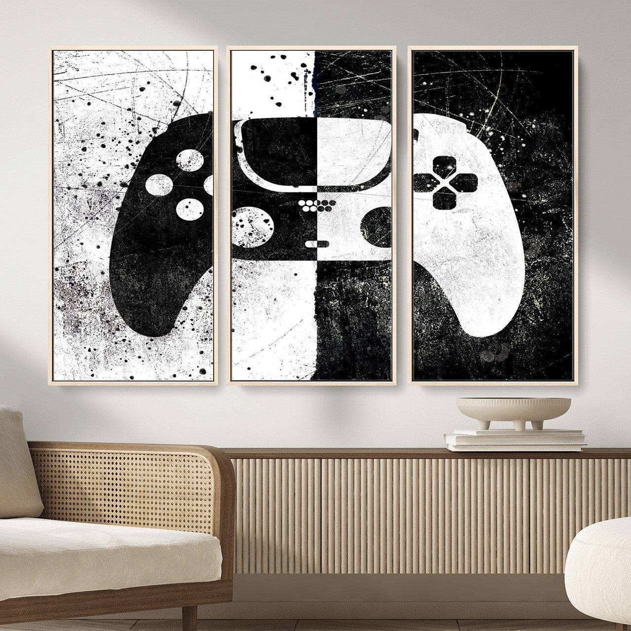 Abstract Gaming Controller Wall Art Canvas Print