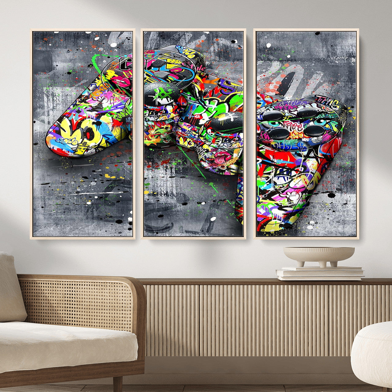 Graffiti Gaming Canvas Wall Art For Bedroom - Gaming Wall