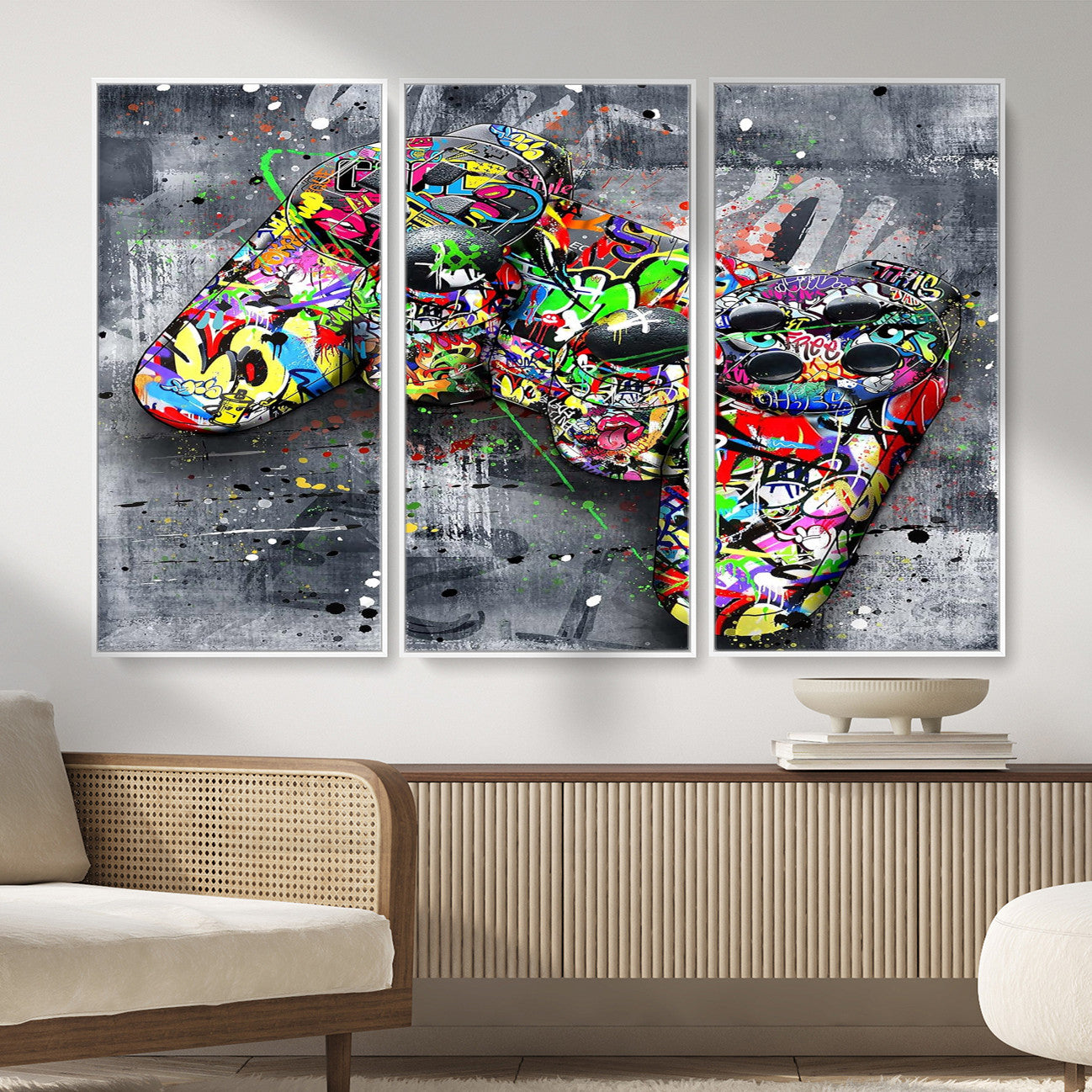 Graffiti Gaming Canvas Wall Art For Bedroom - Gaming Wall