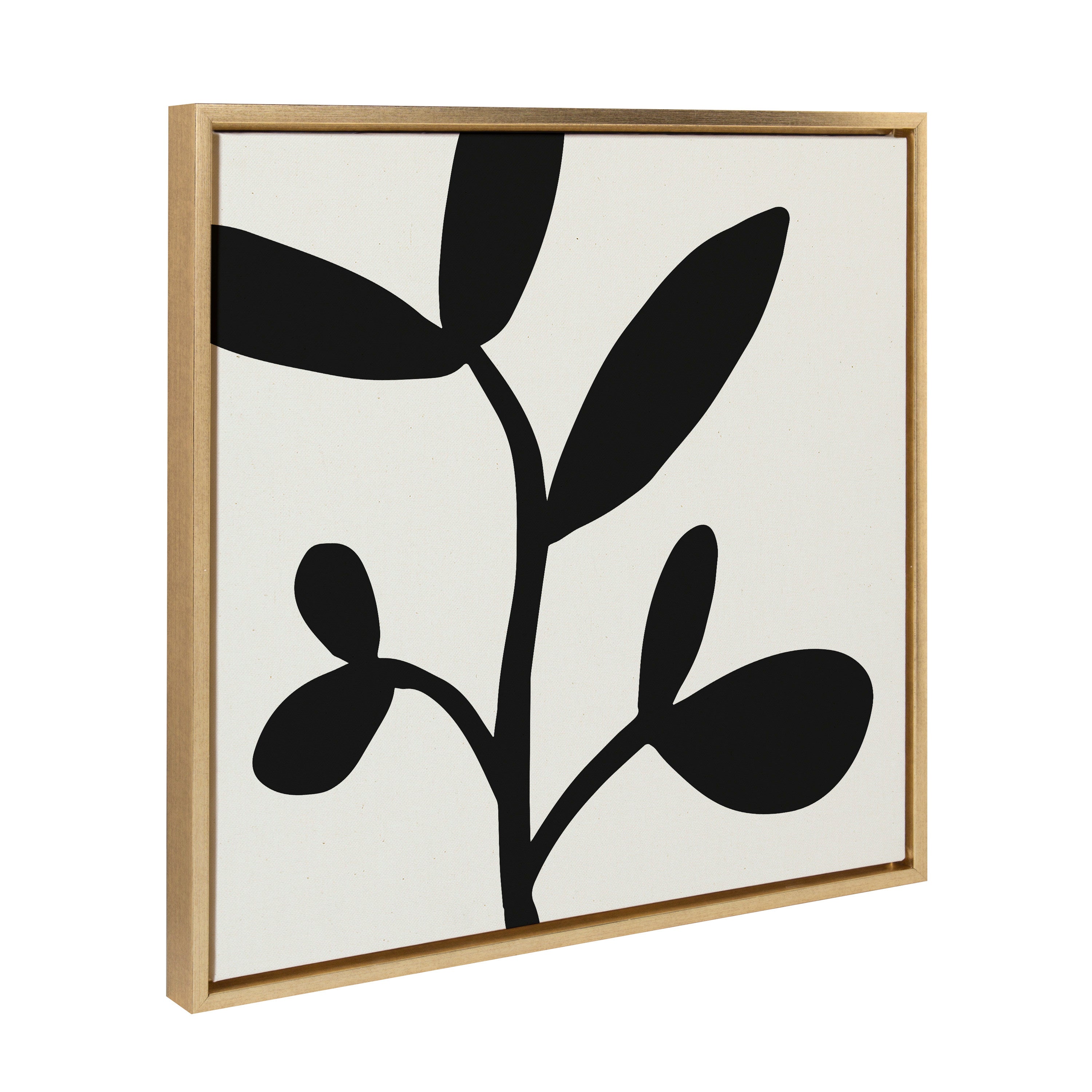 Sylvie Modern Botanical Neutral Abstract 2 Framed Canvas by The Creative Bunch Studio