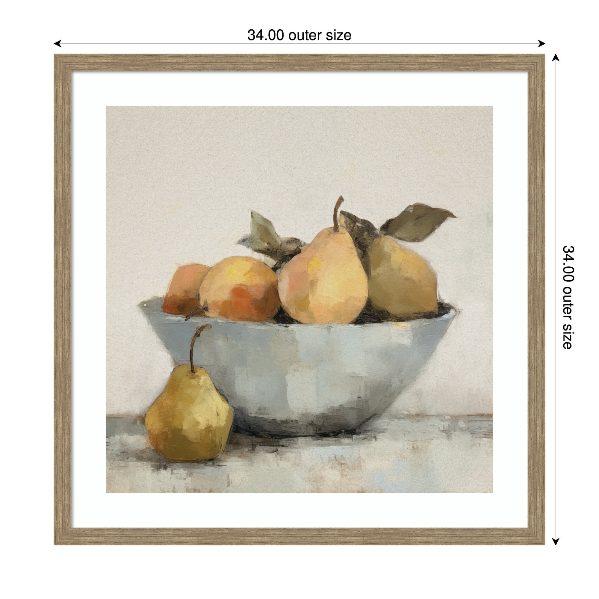 Framed Art Still Life Fruit In A Bowl Vintage Style by The Creative Bunch Studio