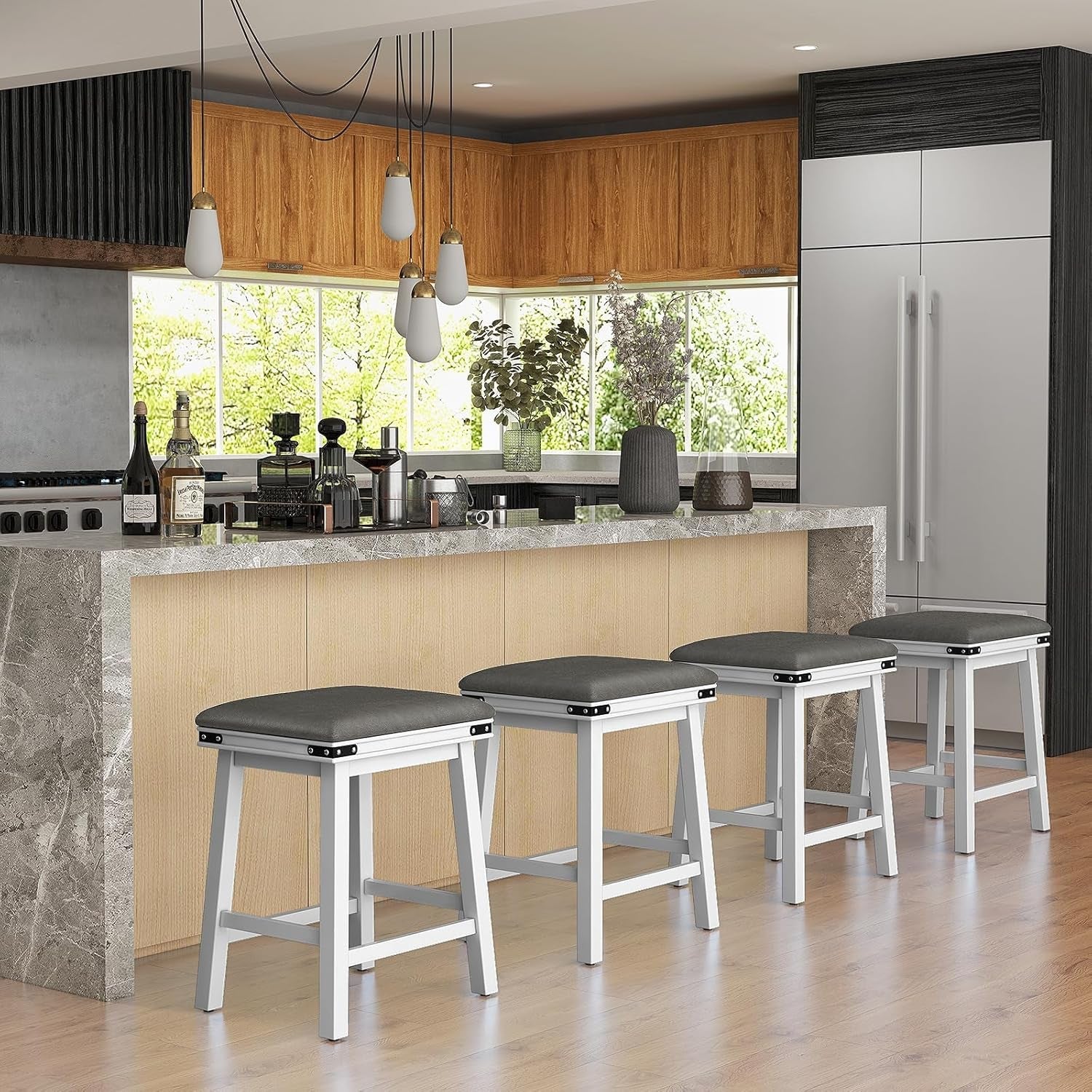 24 Inch Counter Height Bar Stools Set of Two