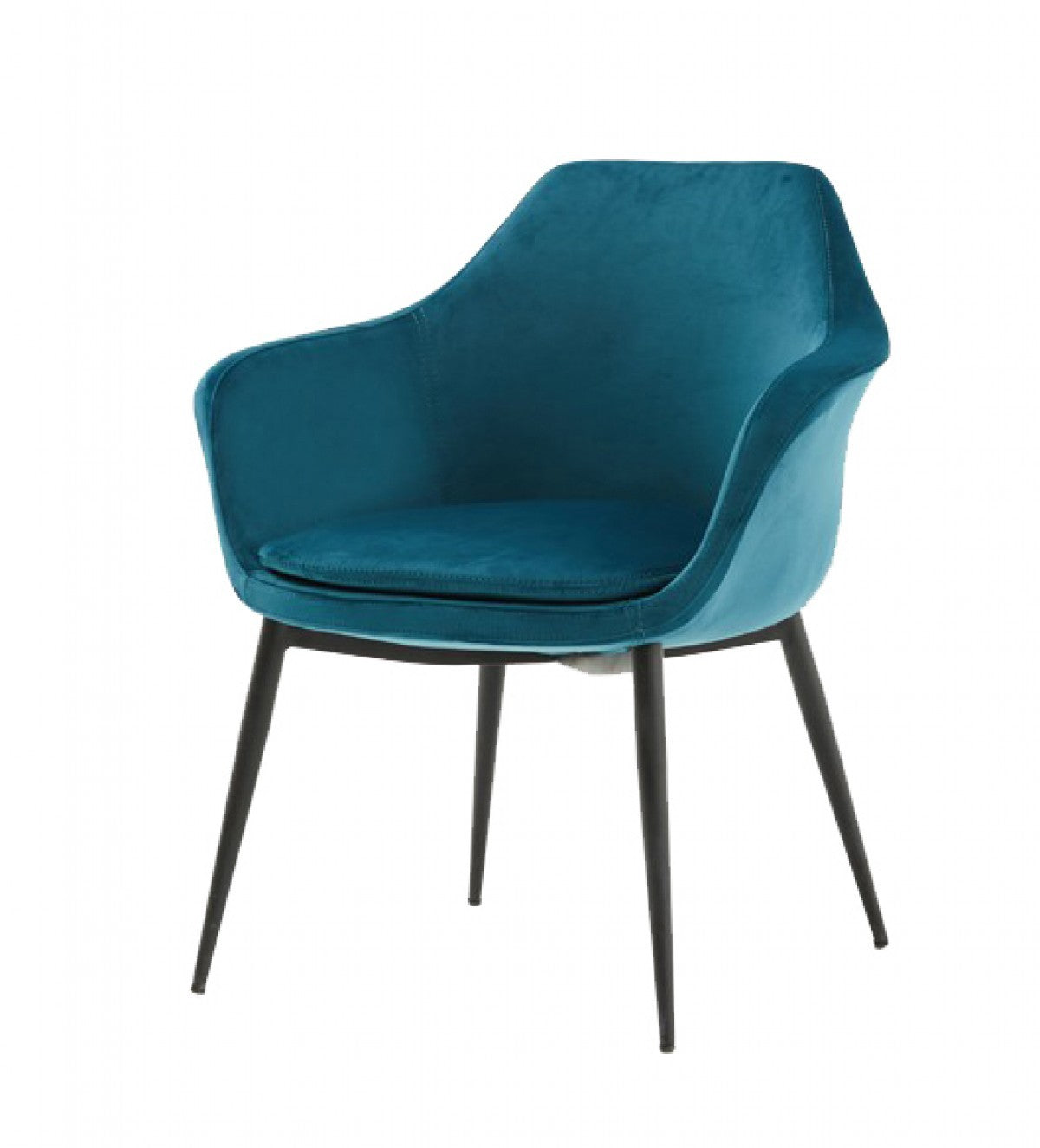 Teal and Black Velvet Dining or Side Chair-0