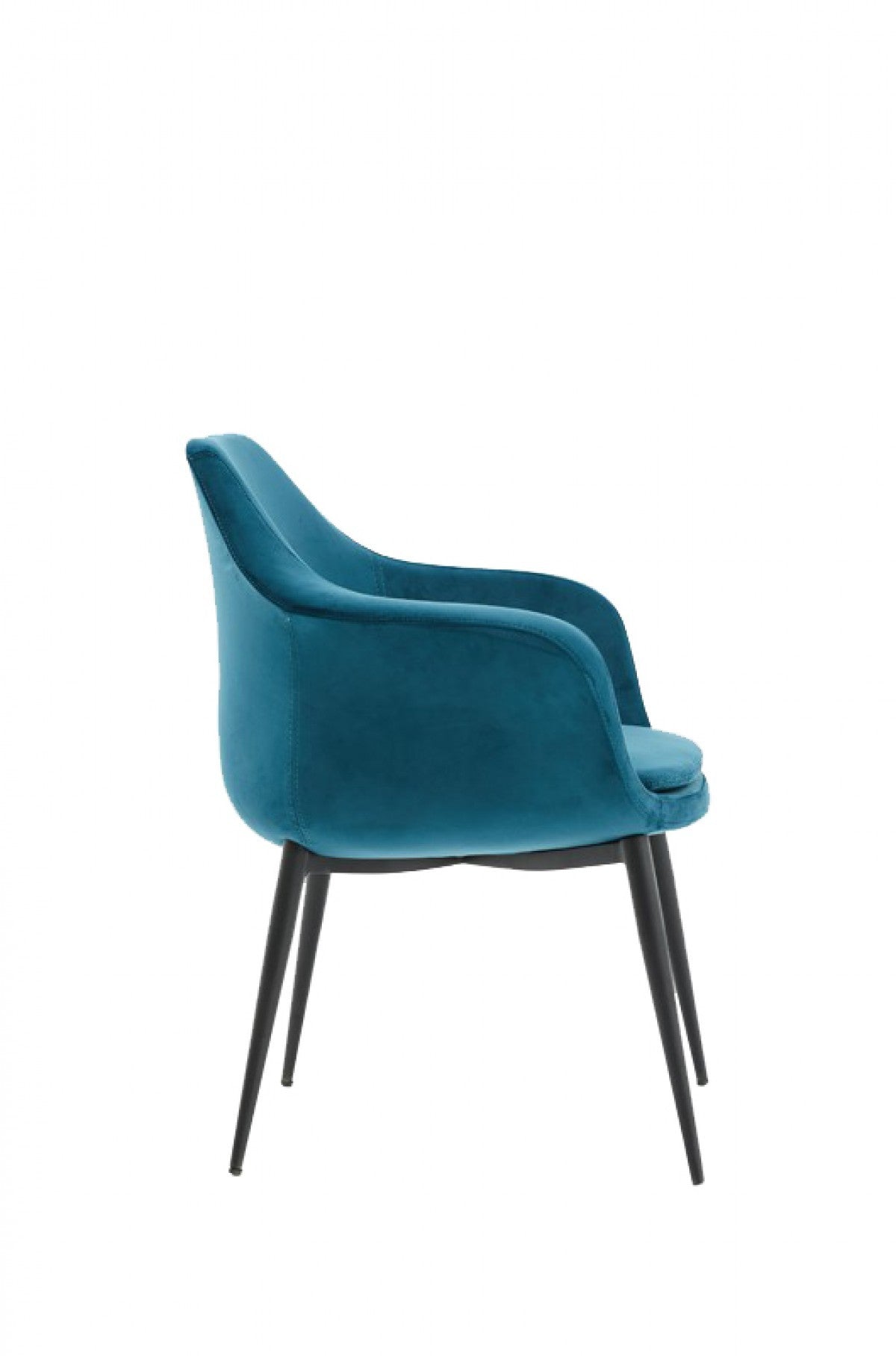 Teal and Black Velvet Dining or Side Chair-2