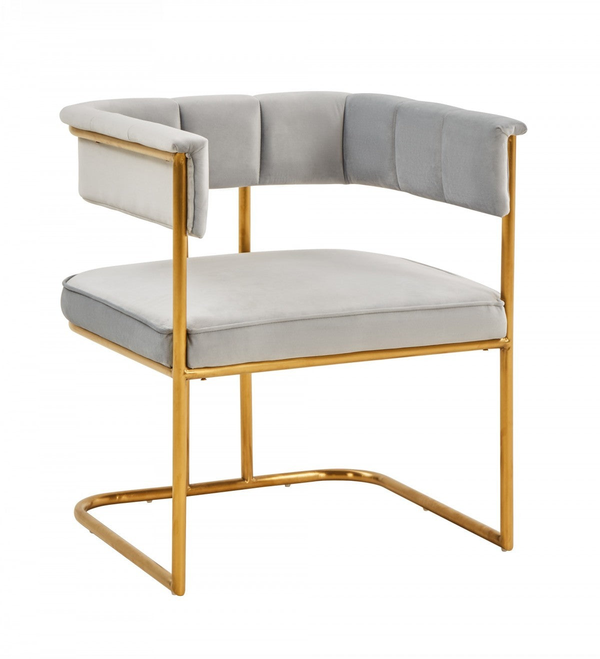 Gray Gold Modern Dining Chair-0