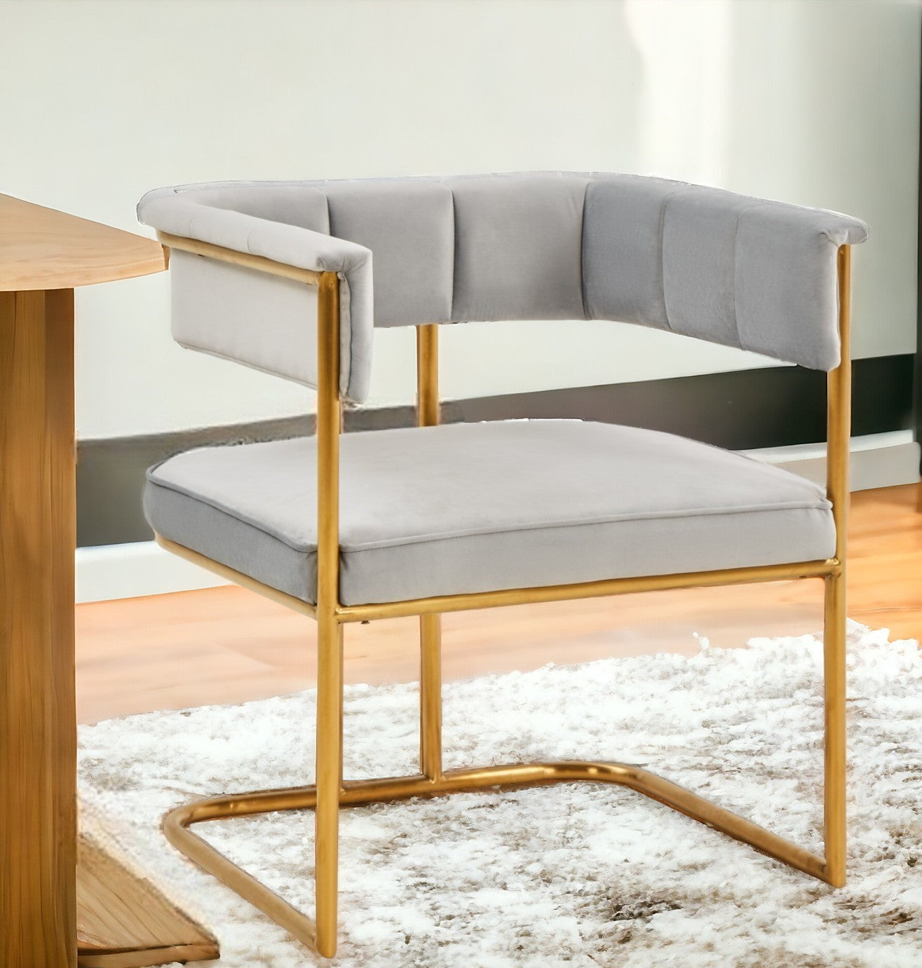 Gray Gold Modern Dining Chair-1