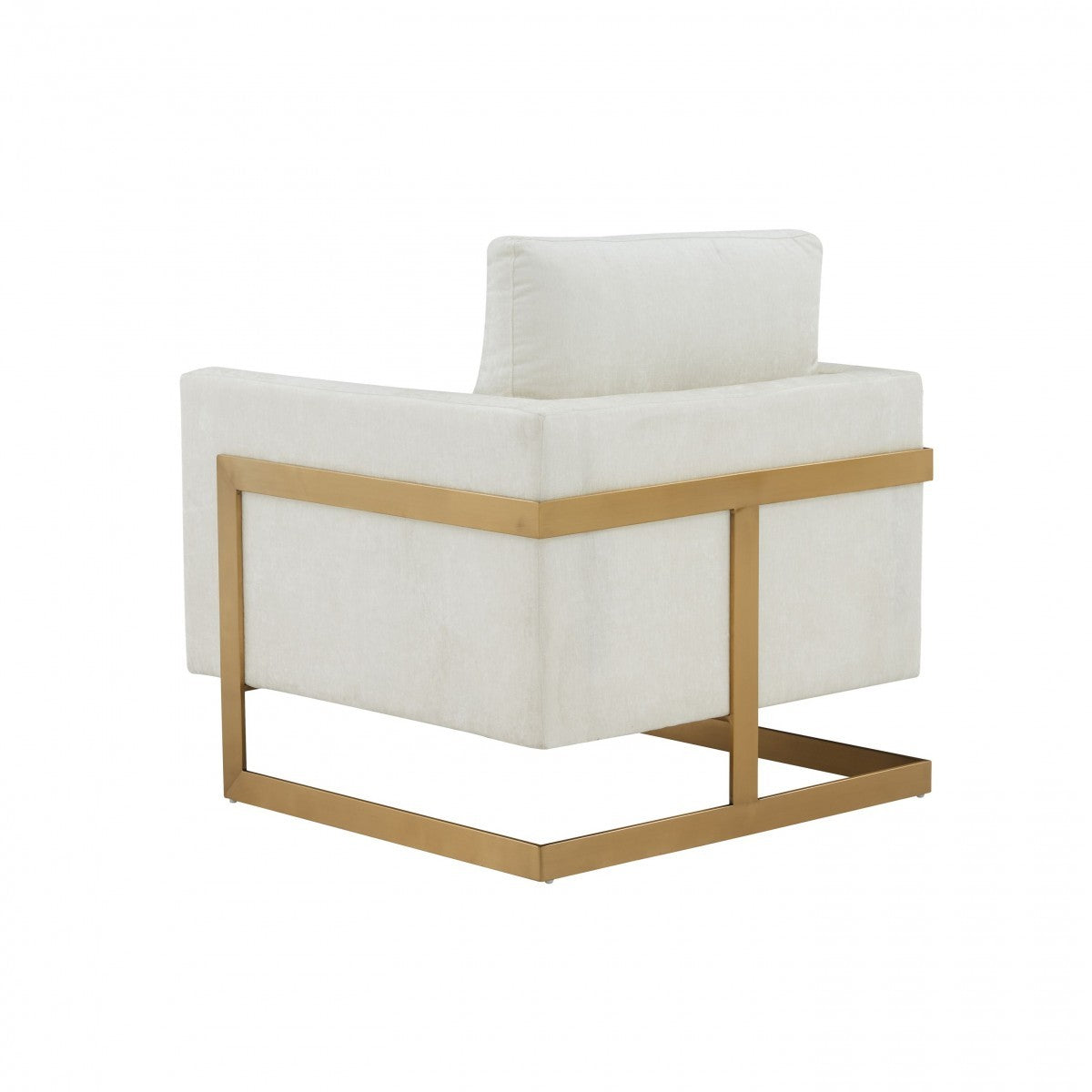 34" Cream And Gold Upholstered Arm Chair-5