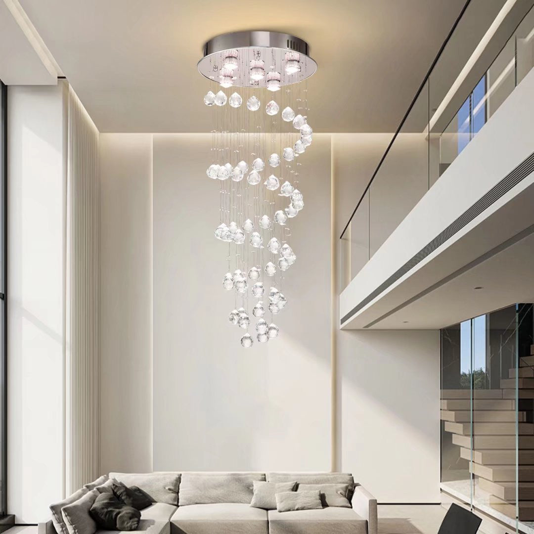 Stylish Spiral Faux Crystal Chandelier Light-1