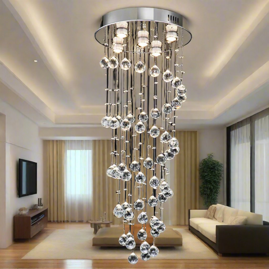 Stylish Spiral Faux Crystal Chandelier Light Media 8 of 8