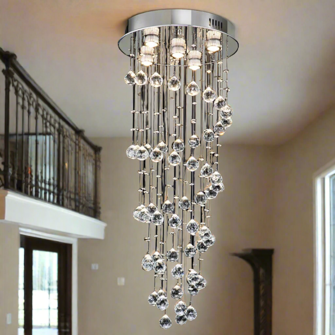 Stylish Spiral Faux Crystal Chandelier Light Media 9 of 9