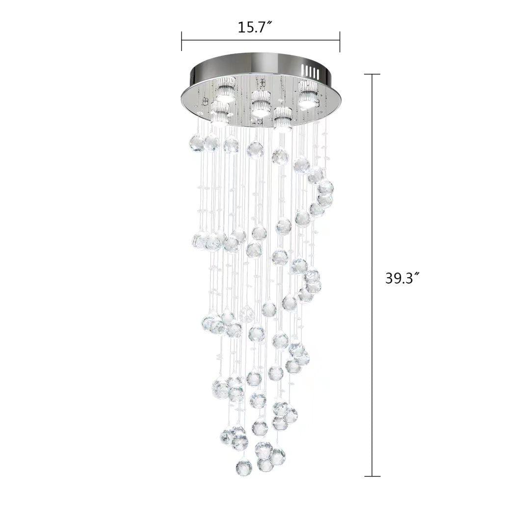 Stylish Spiral Faux Crystal Chandelier Light-6