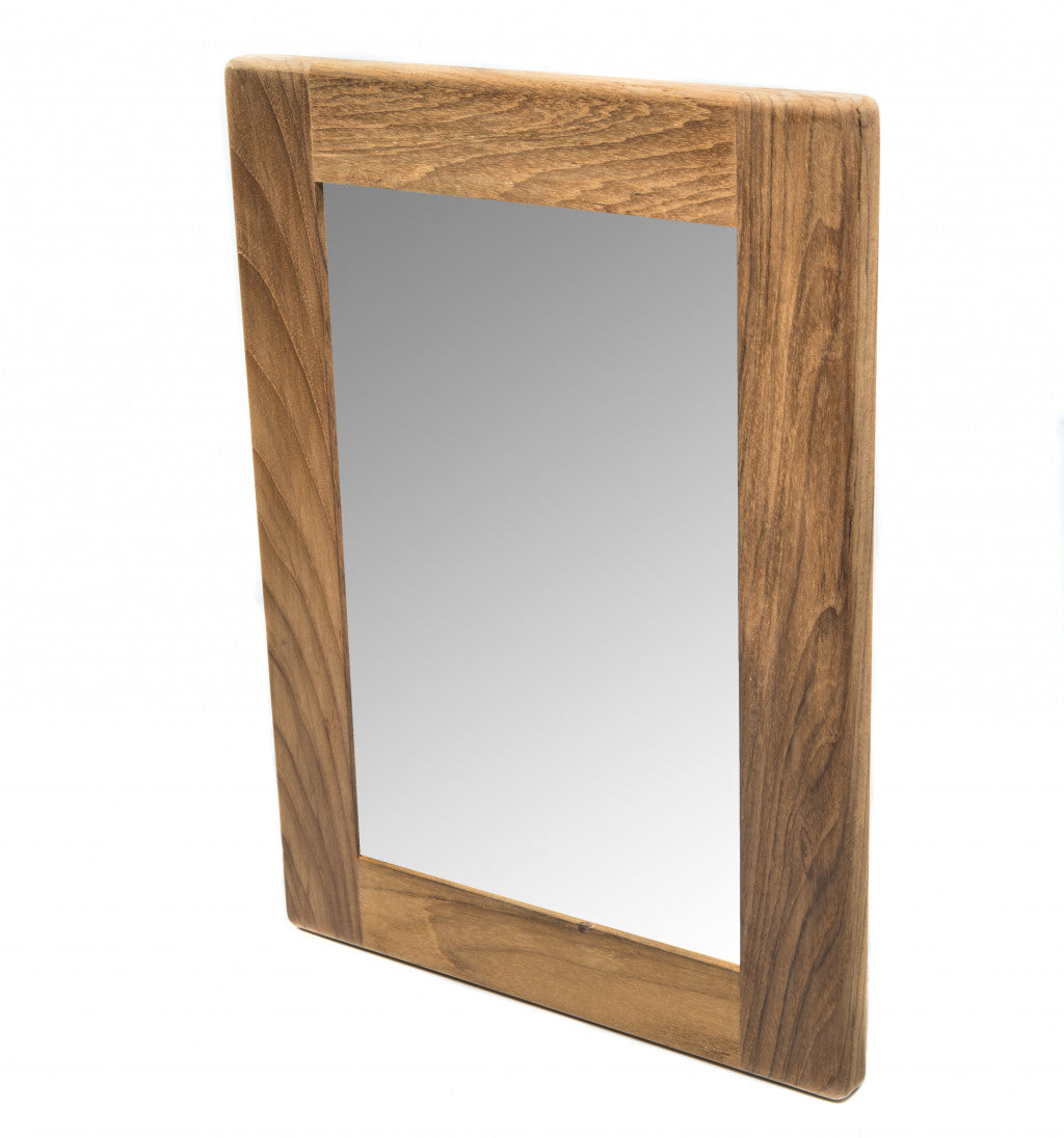 15" Brown Accent Solid Wood Mirror-0