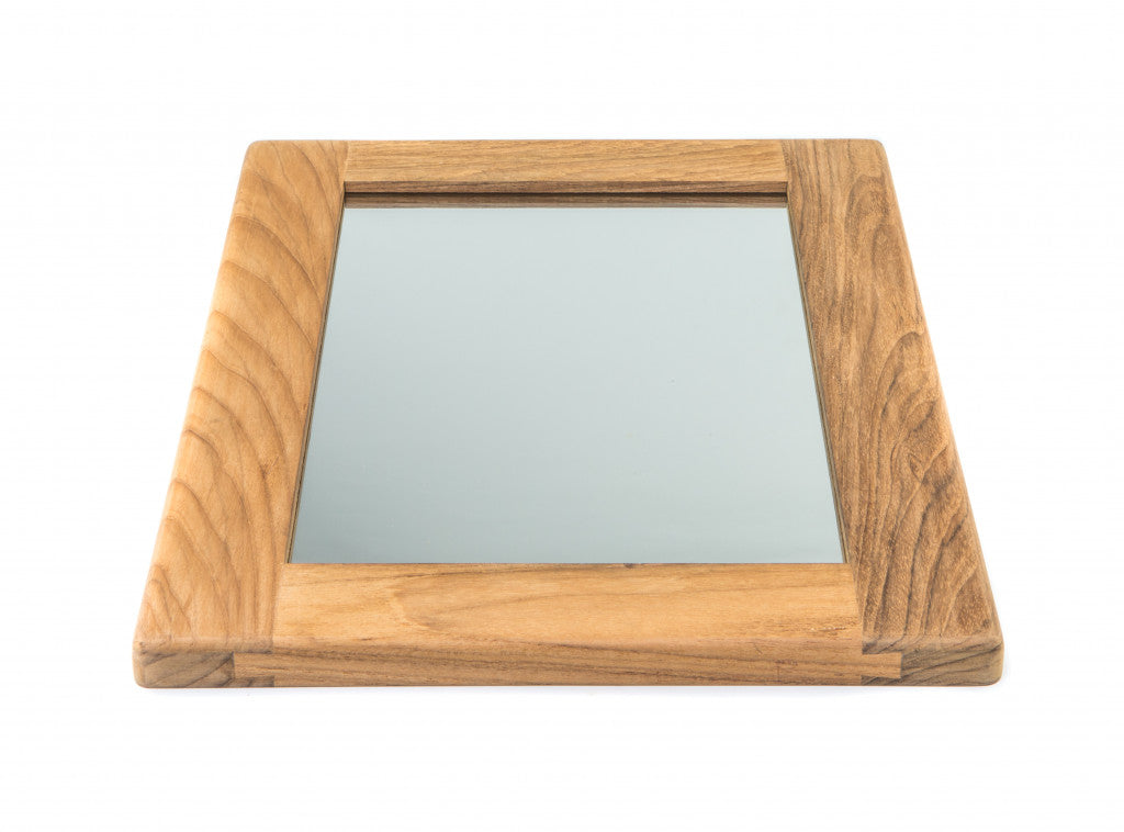 15" Brown Accent Solid Wood Mirror-3