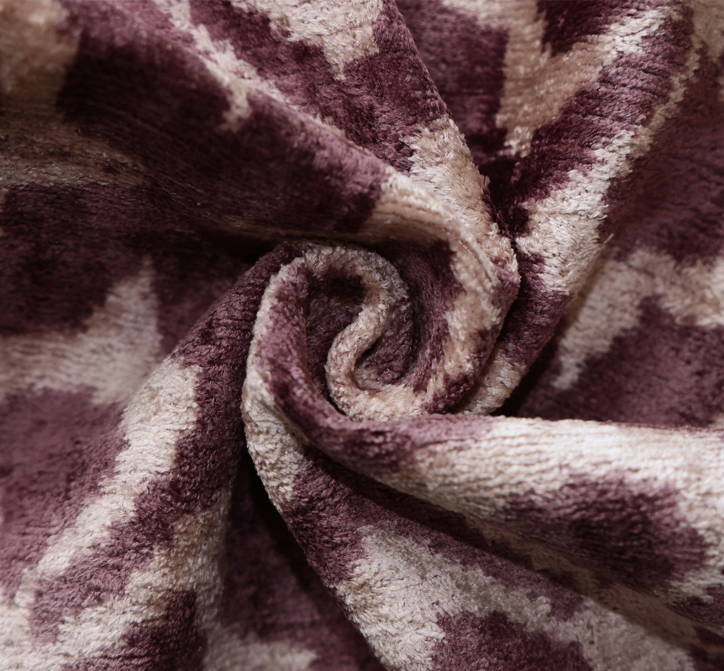 Hand-Knotted Plum Ikat Silk Velvet Pillow - 16x16 Organic Vegetable Dyed