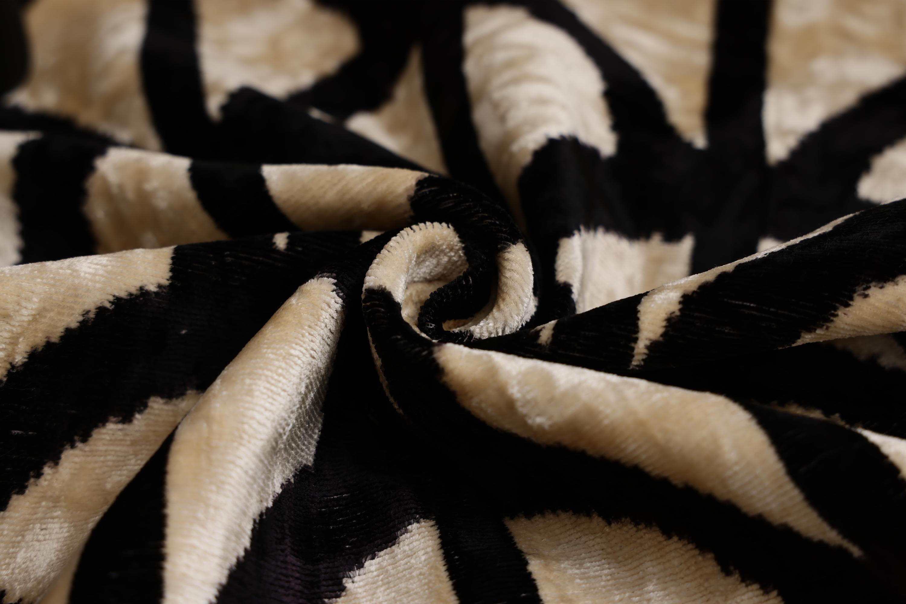 The Artisan Geometric Silk Velvet Pillow - Beige Bronze & Gold 20x20 in