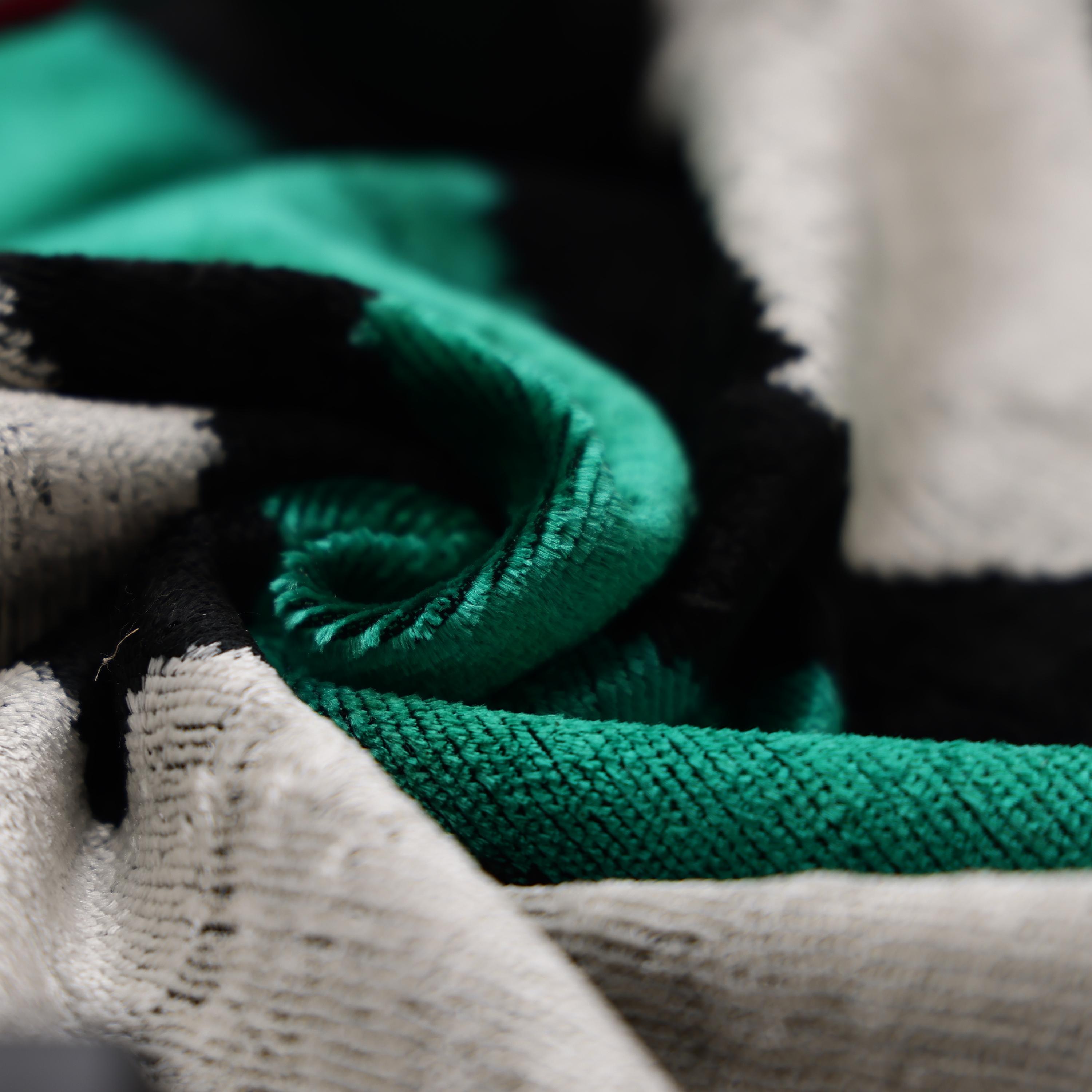 Green Chevron Silk Velvet Throw Pillow 20x20 | Handmade Organic Luxury