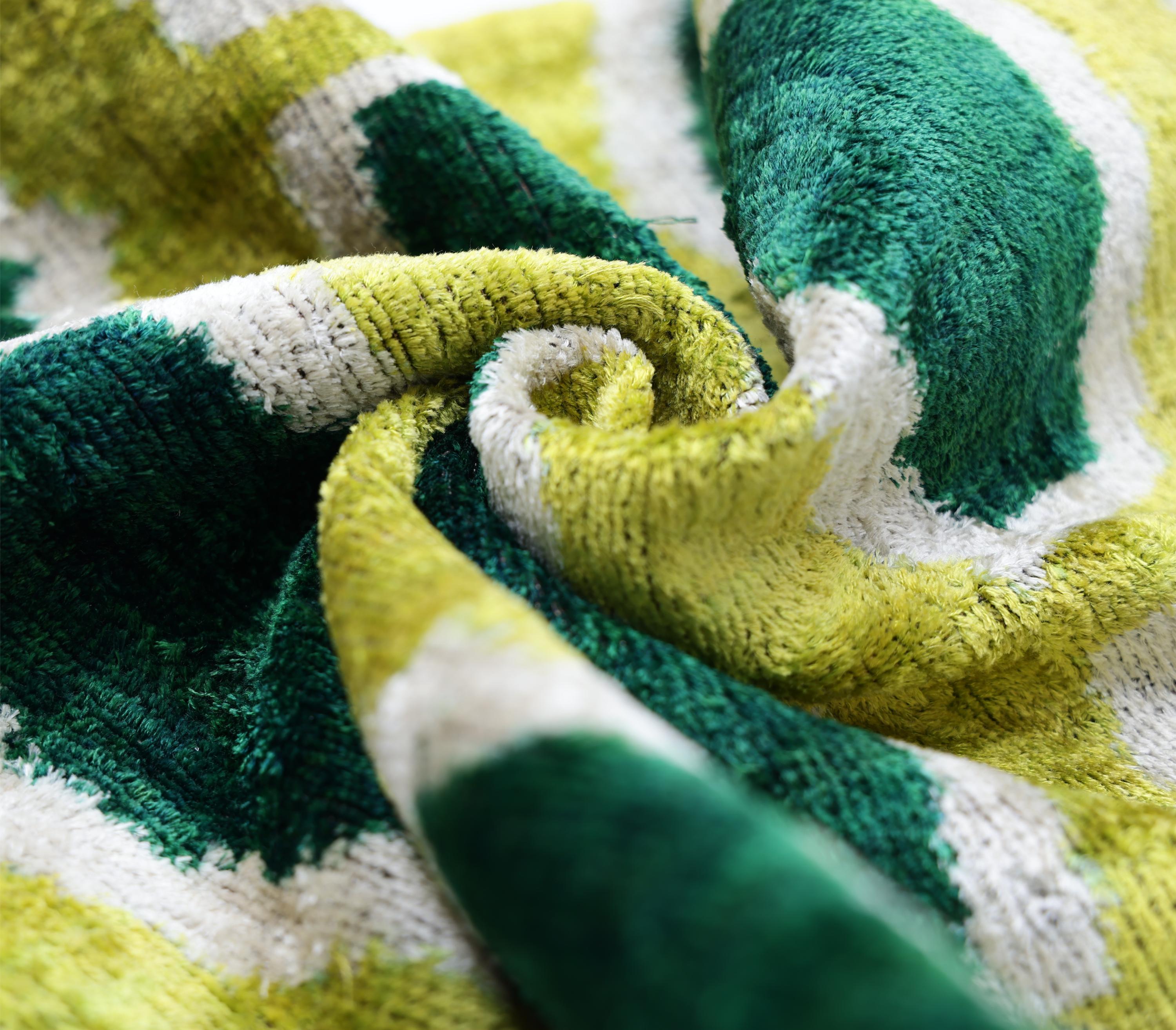 The Lime & Emerald Honeycomb Silk Velvet Pillow - 20" x 20"