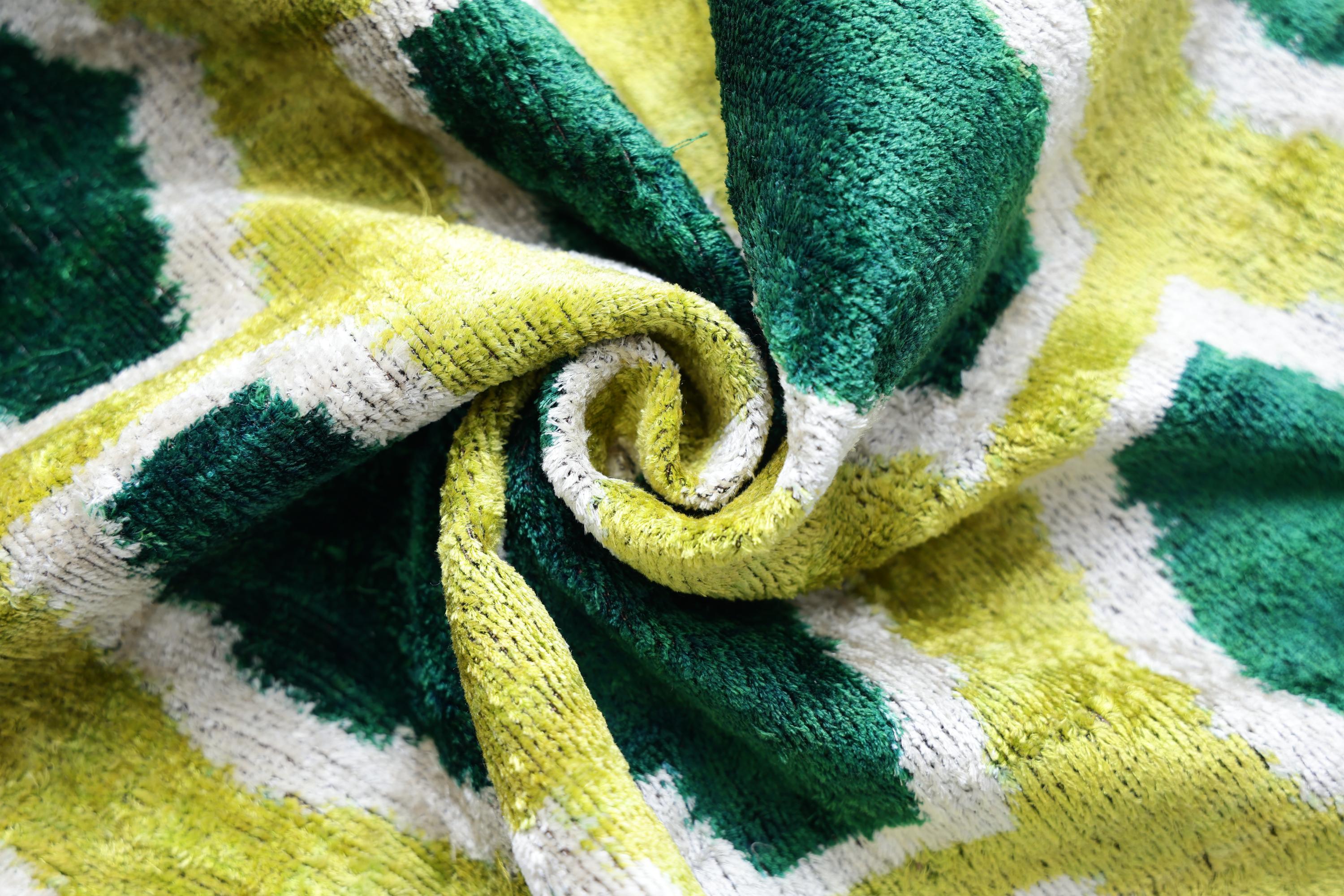 The Lime & Emerald Honeycomb Silk Velvet Pillow - 20" x 20"