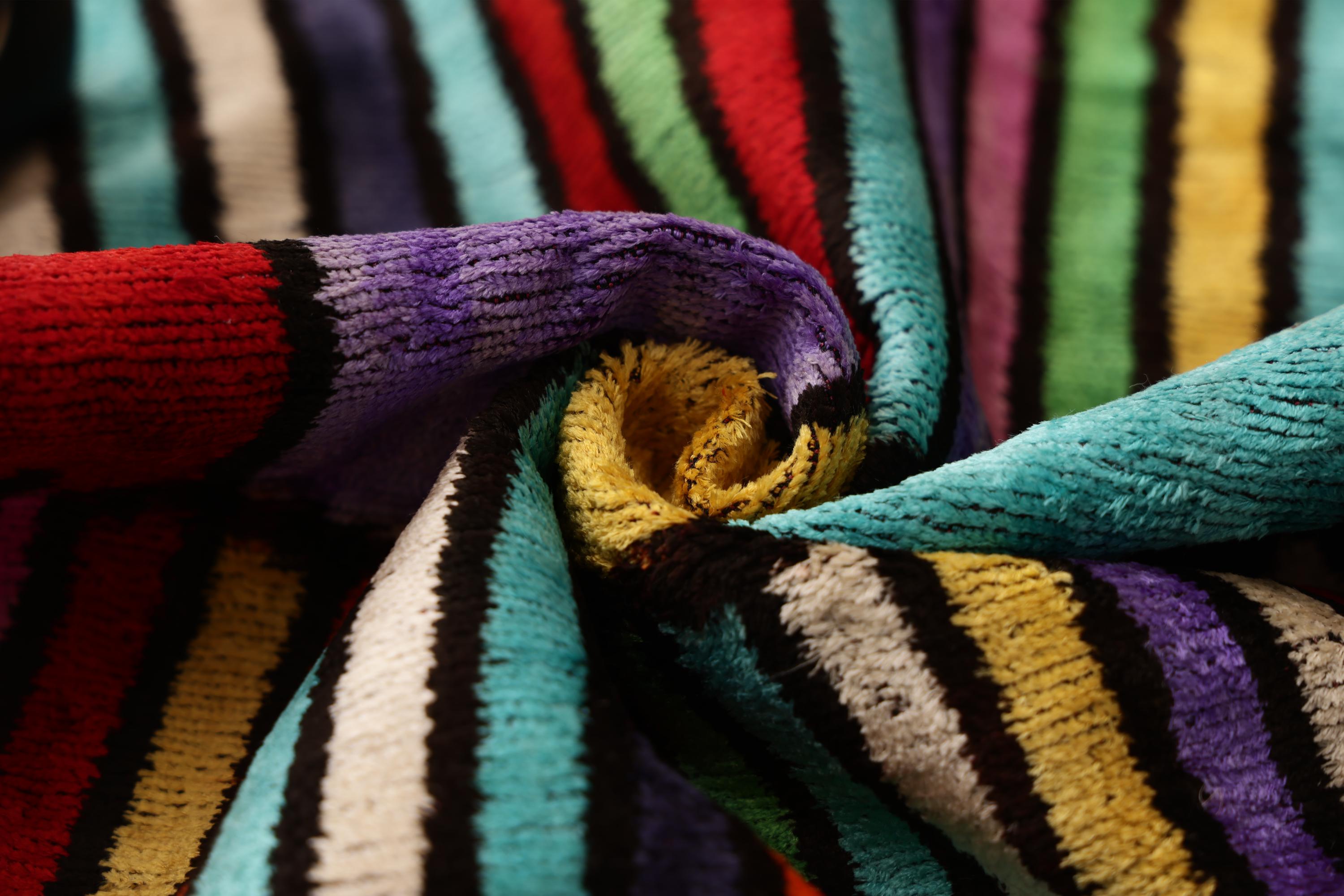 The Vibrant Multi-Color Geometric Silk Velvet Pillow - 20" x 20"