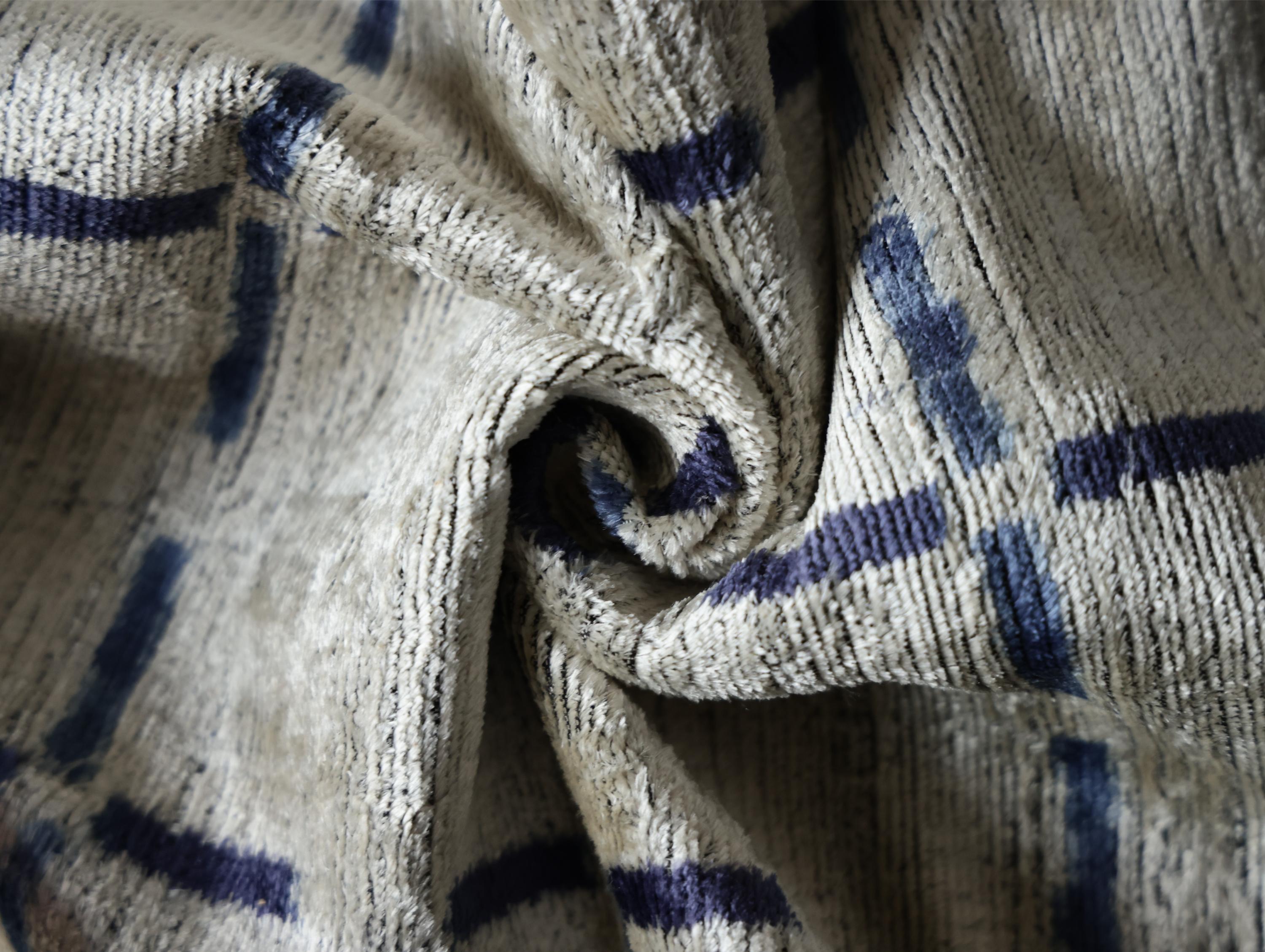 Handwoven Silk Velvet Grid Pillow 20x20 Inch | Organic Modern Luxury Accent Cushion