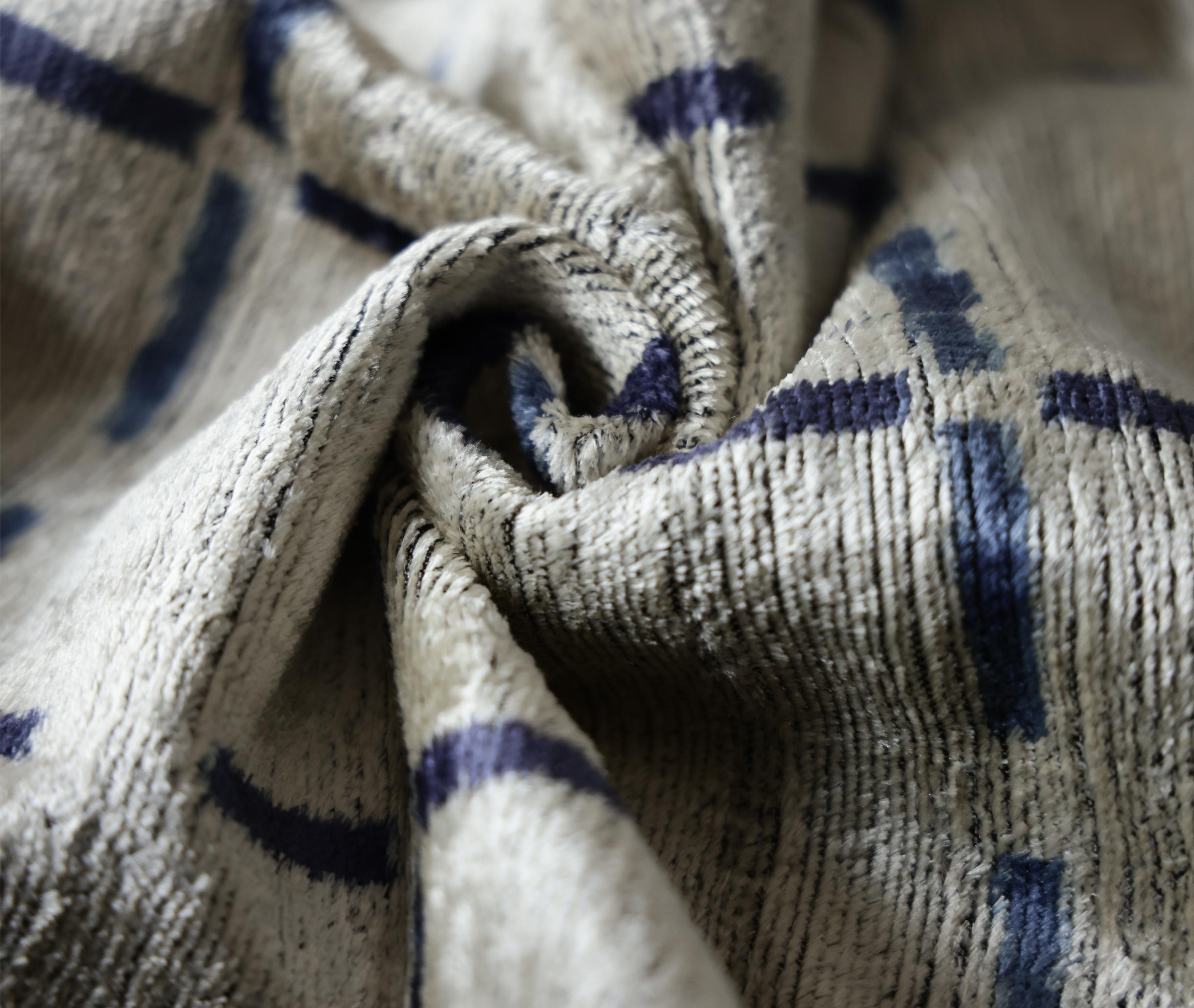 Handwoven Silk Velvet Grid Pillow 20x20 Inch | Organic Modern Luxury Accent Cushion