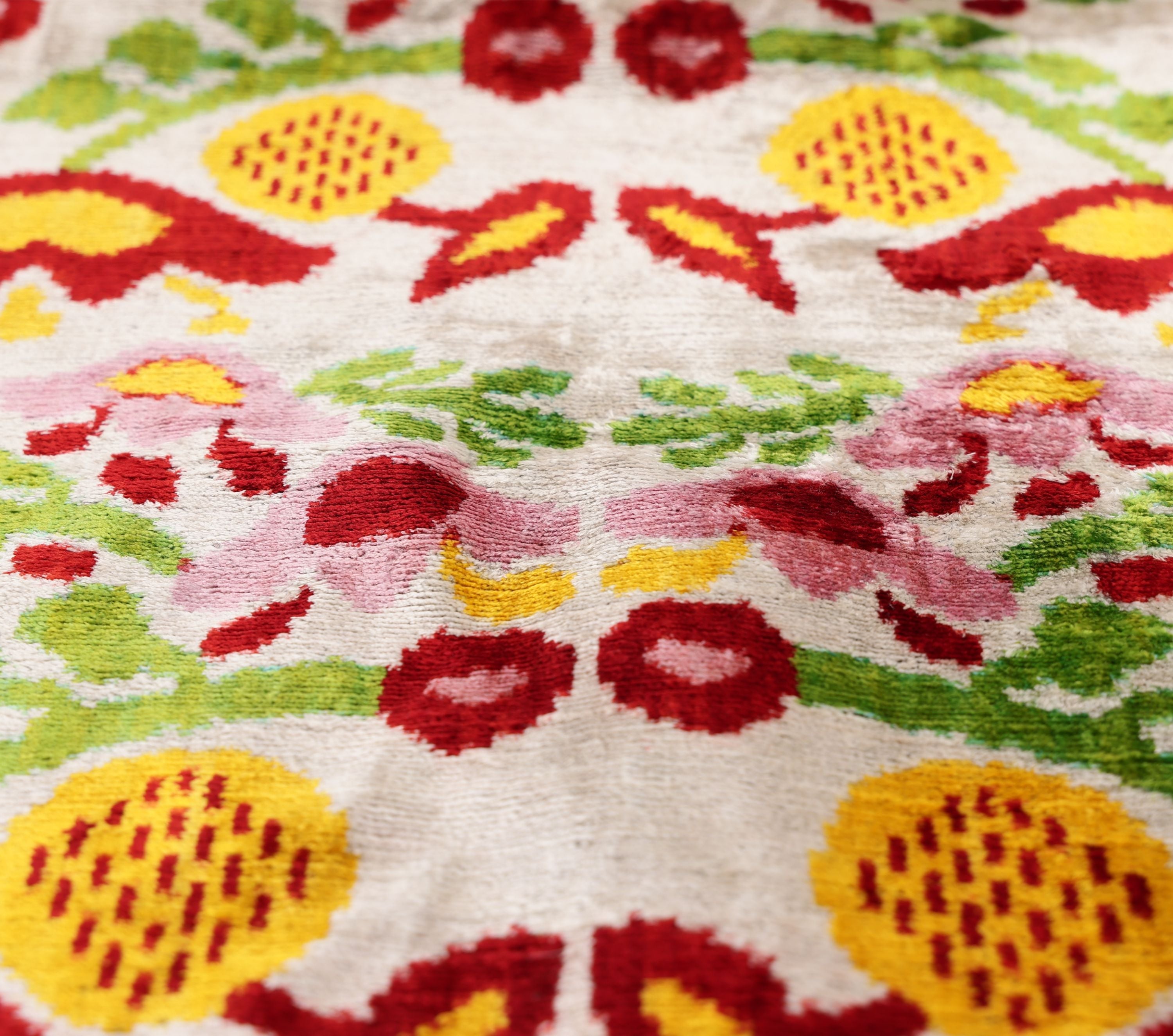 Luxury Floral Silk Velvet Lumbar Pillow 16x24 | Handmade & Vegetable Dyed